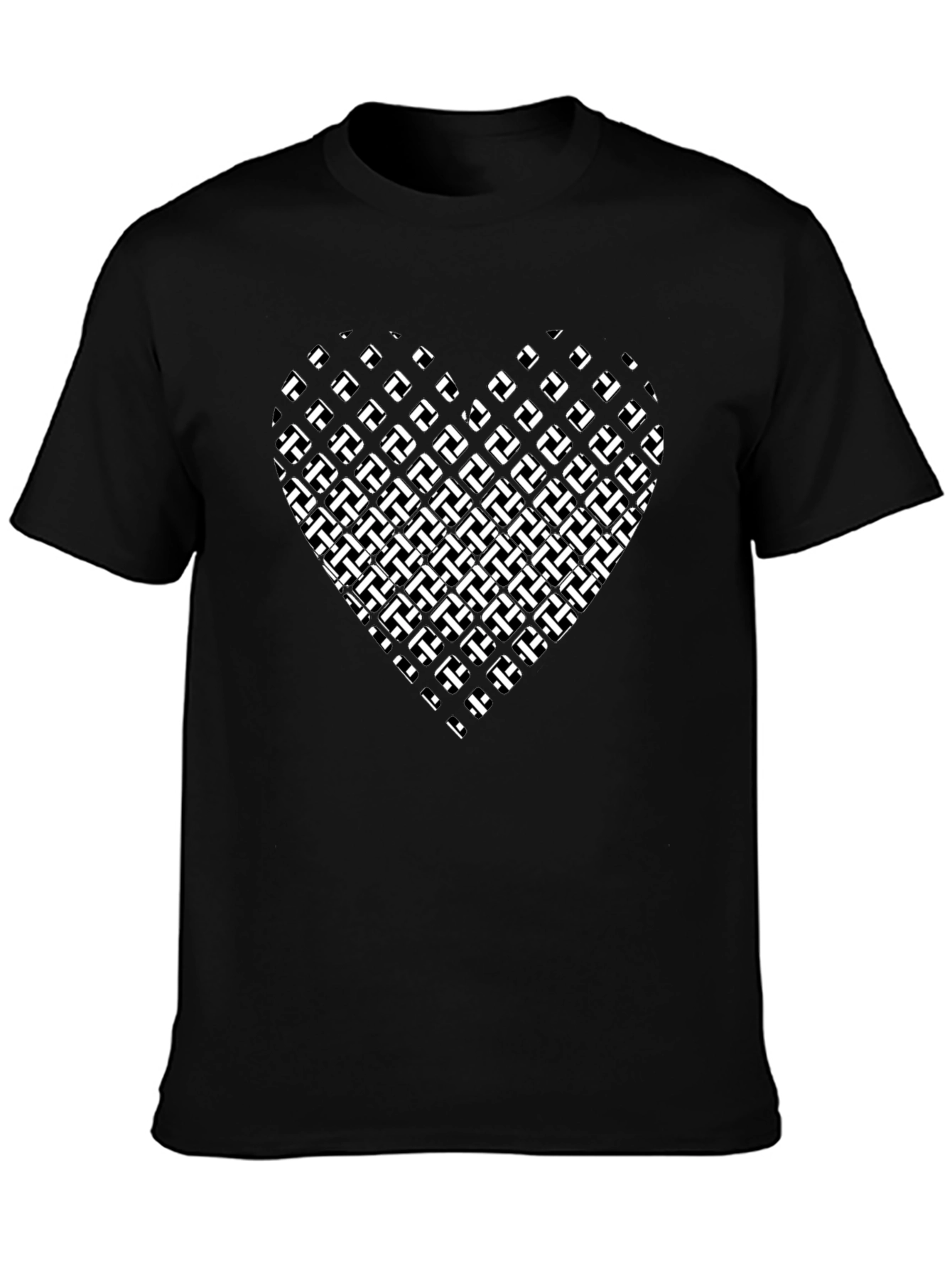 Abstract Heart Graphic Black T-Shirt