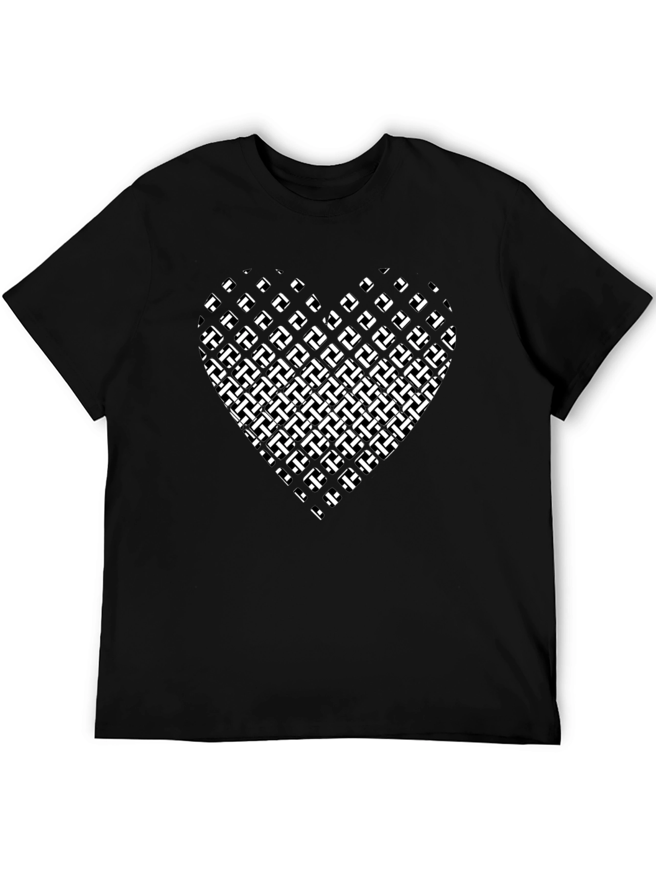 Abstract Heart Graphic Black T-Shirt