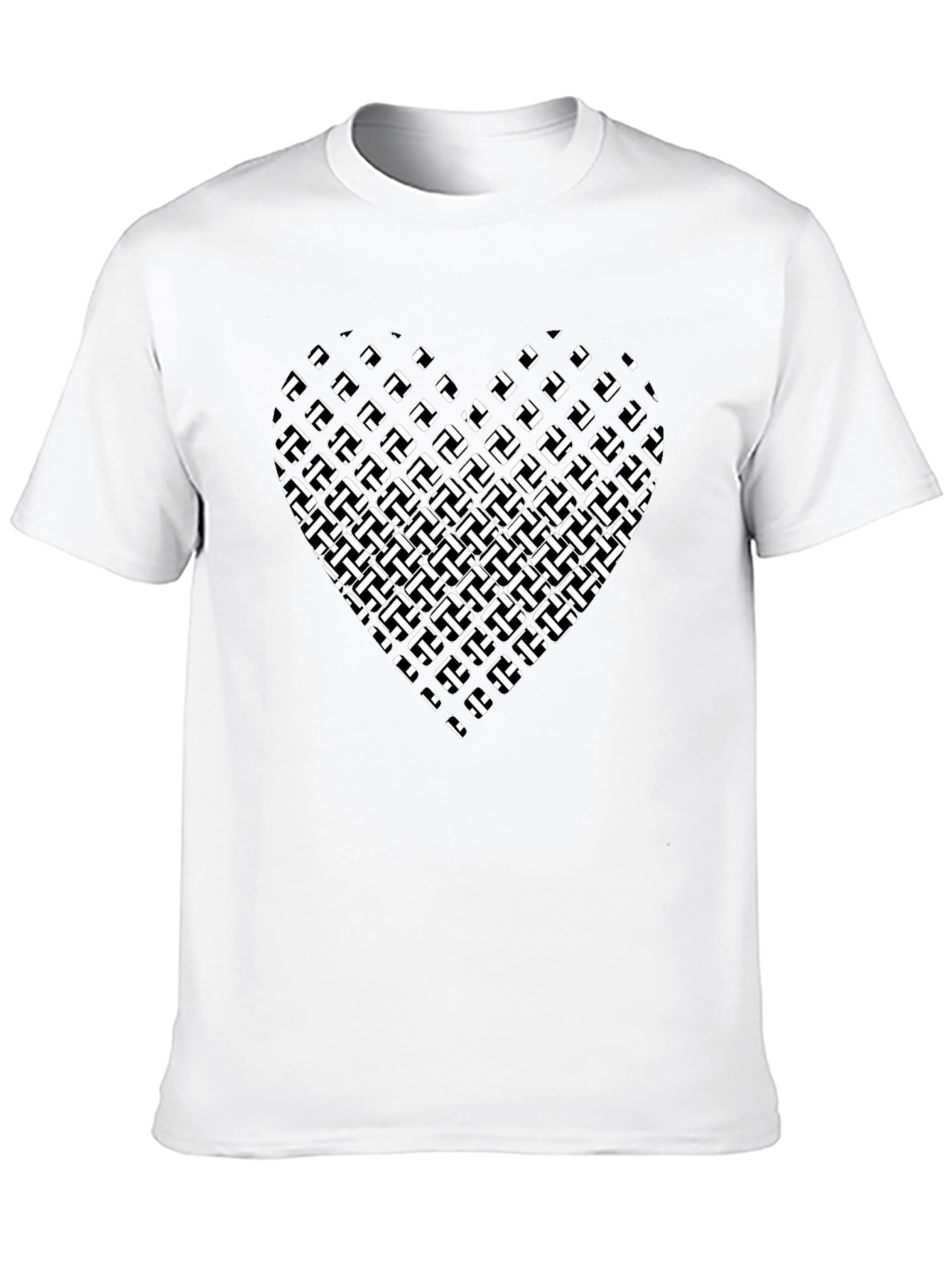 Abstract Heart Graphic Black T-Shirt