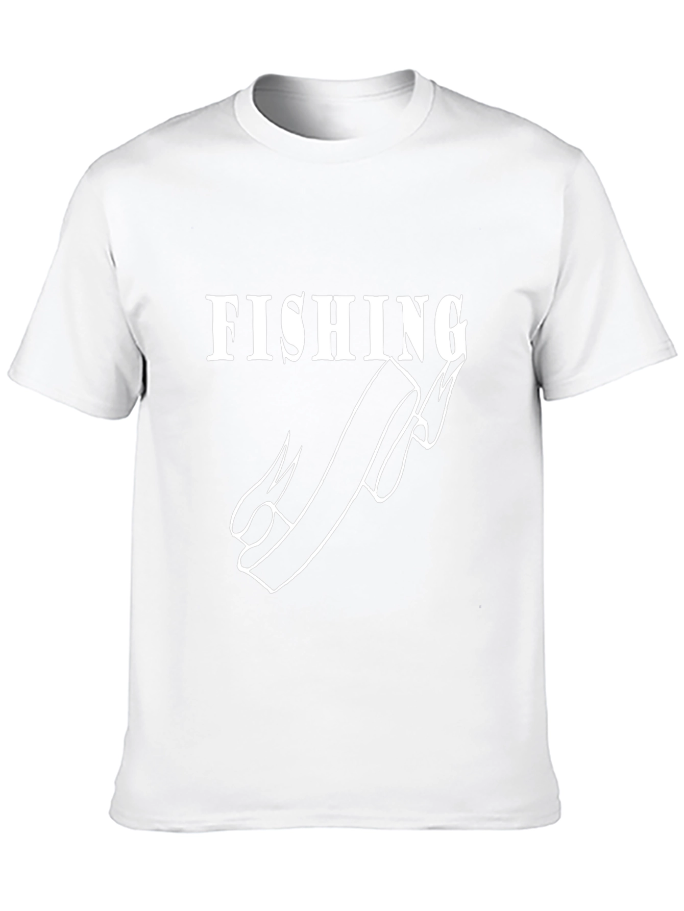 Fishing Hook Graphic Tee - Black Cotton Casual Shirt