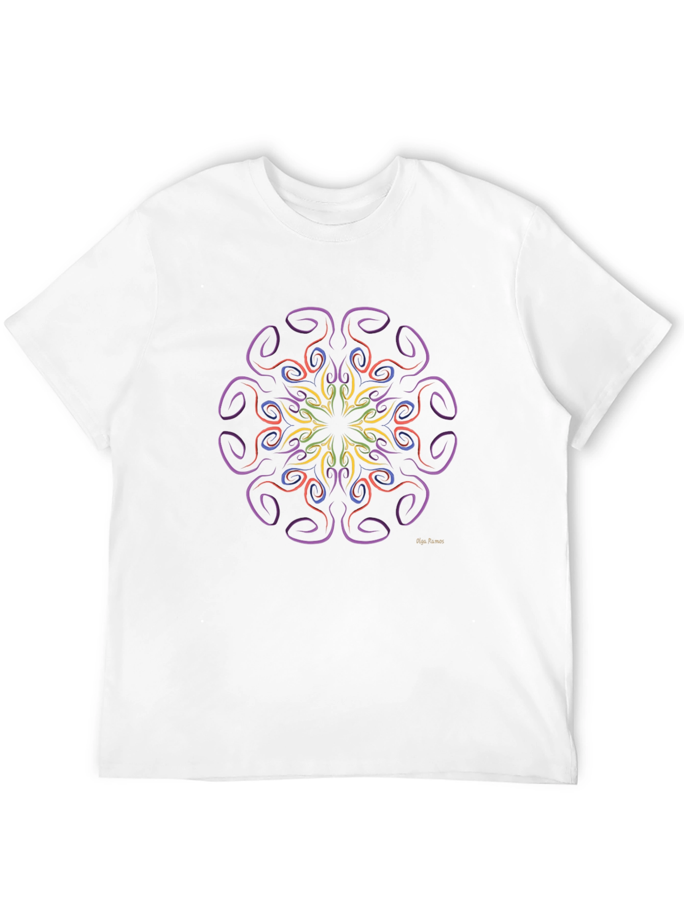 Geometric Mandala Art Black T-Shirt