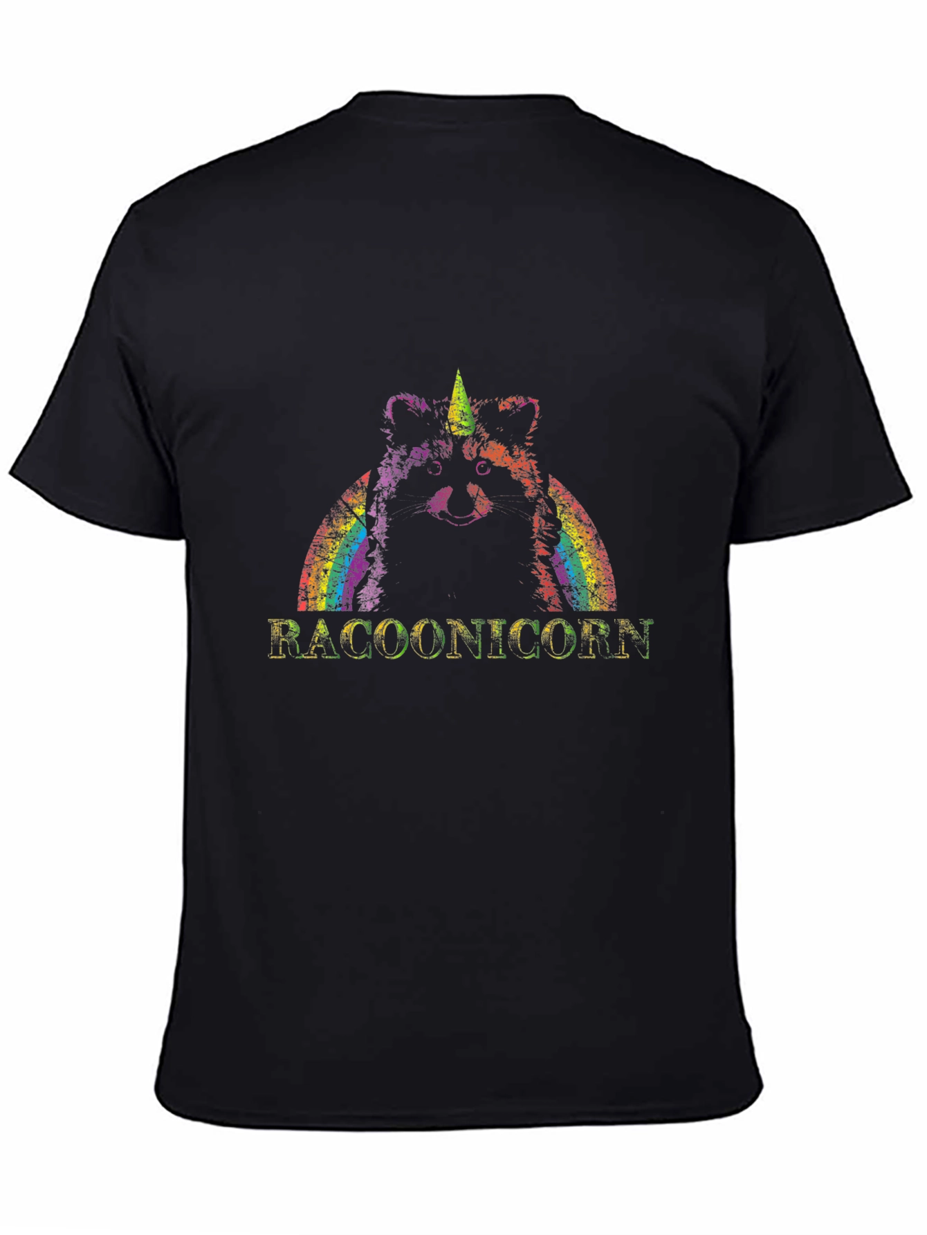 Raccoon Unicorn Raccoonicorn Black T-Shirt