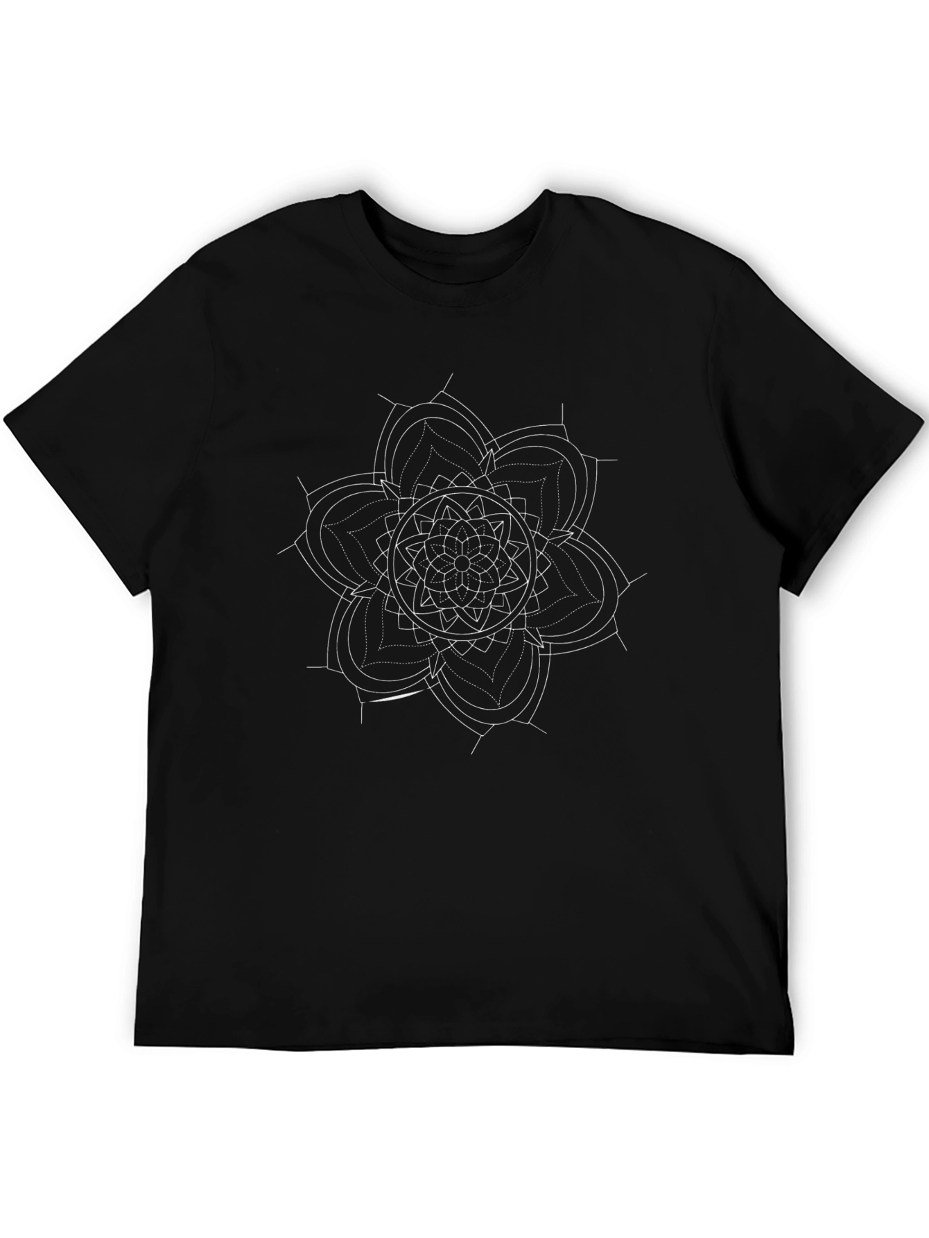 Geometric Mandala Graphic Black Tee