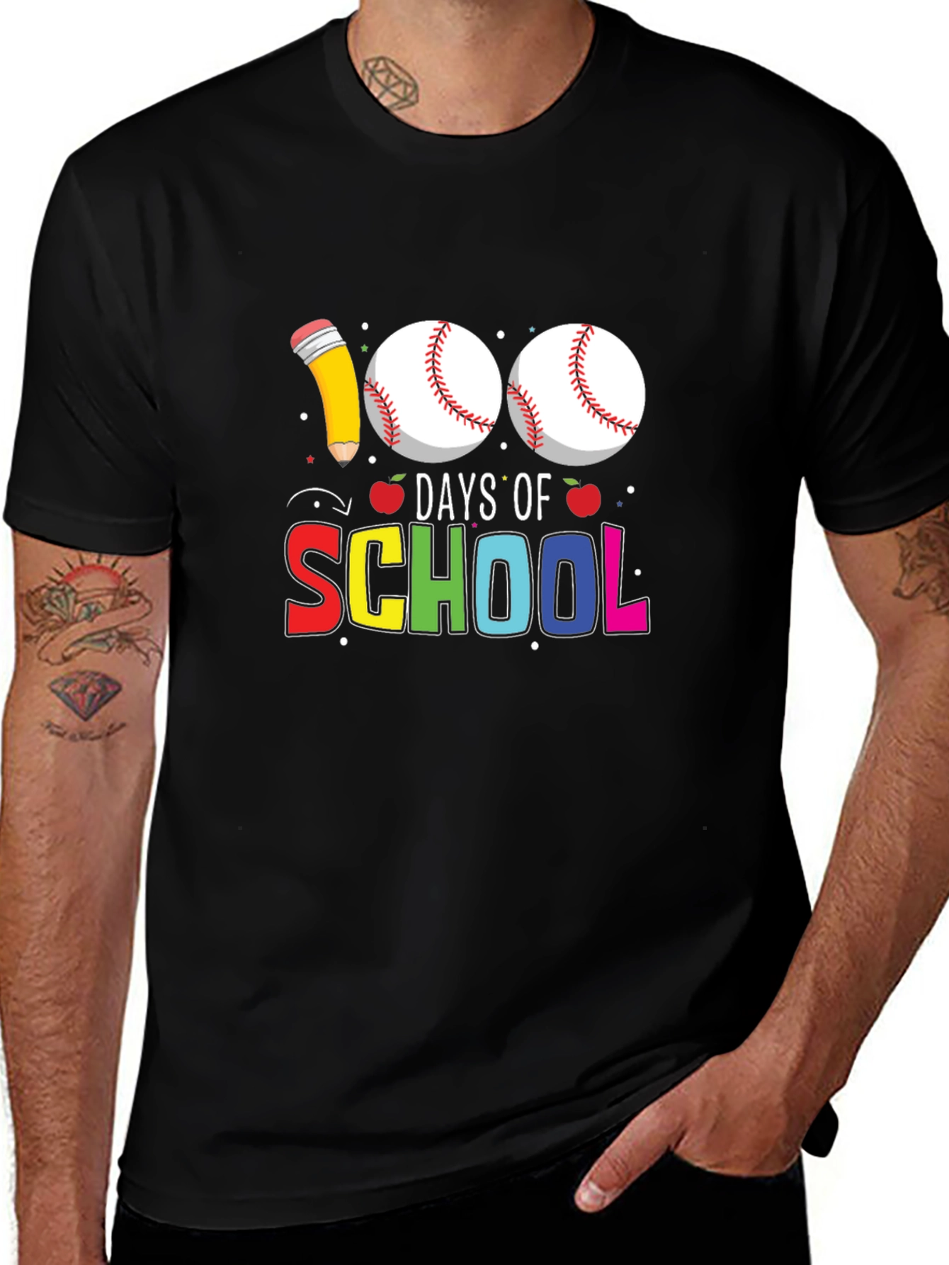 100 Days of School Baseball T-Shirt