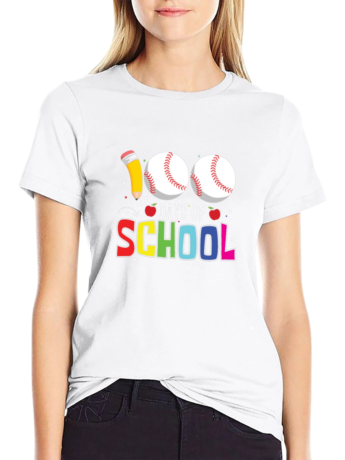 100 Days of School Baseball T-Shirt