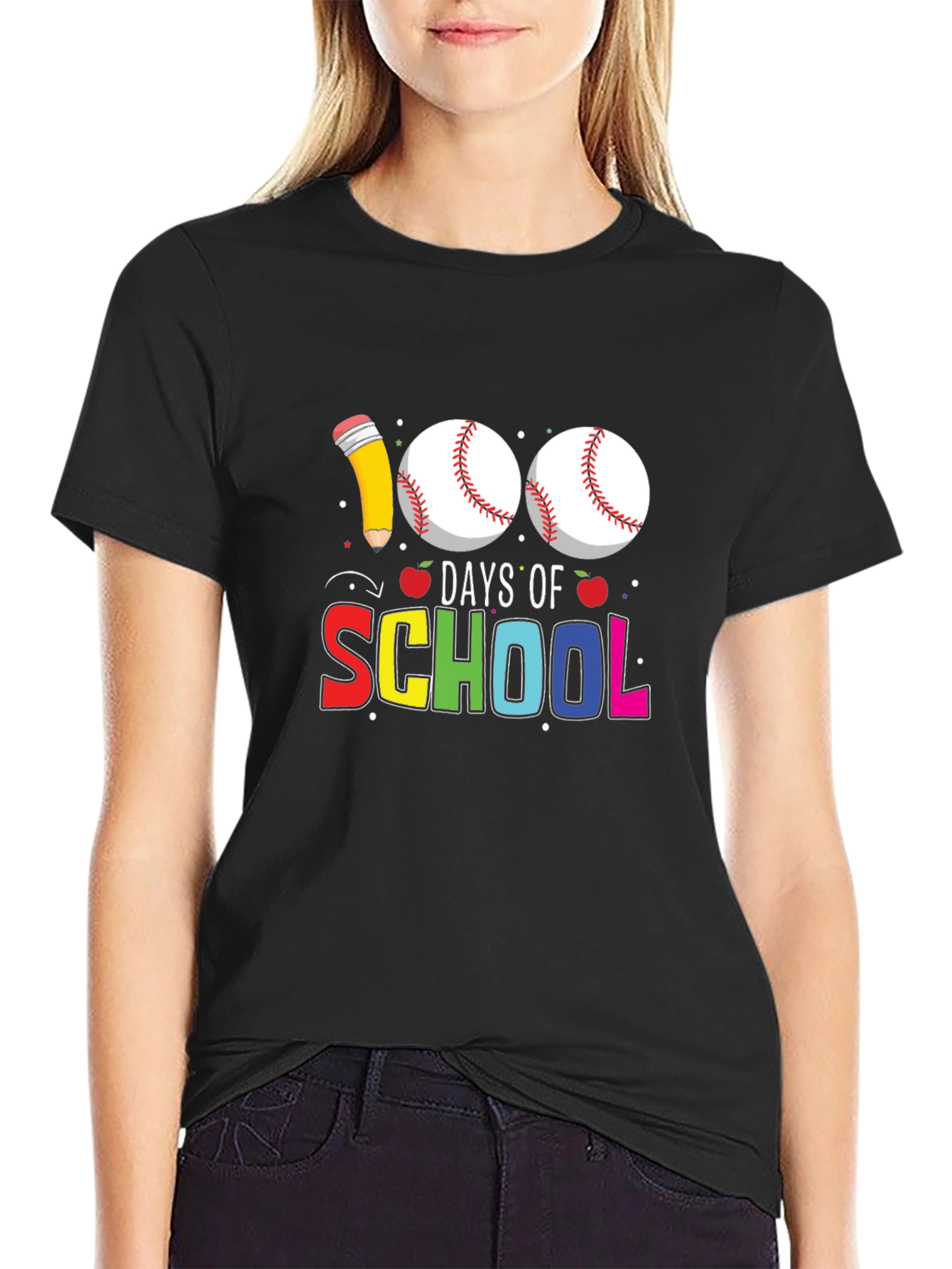 100 Days of School Baseball T-Shirt