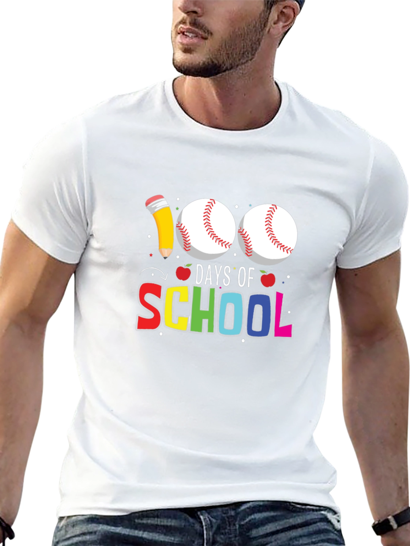 100 Days of School Baseball T-Shirt