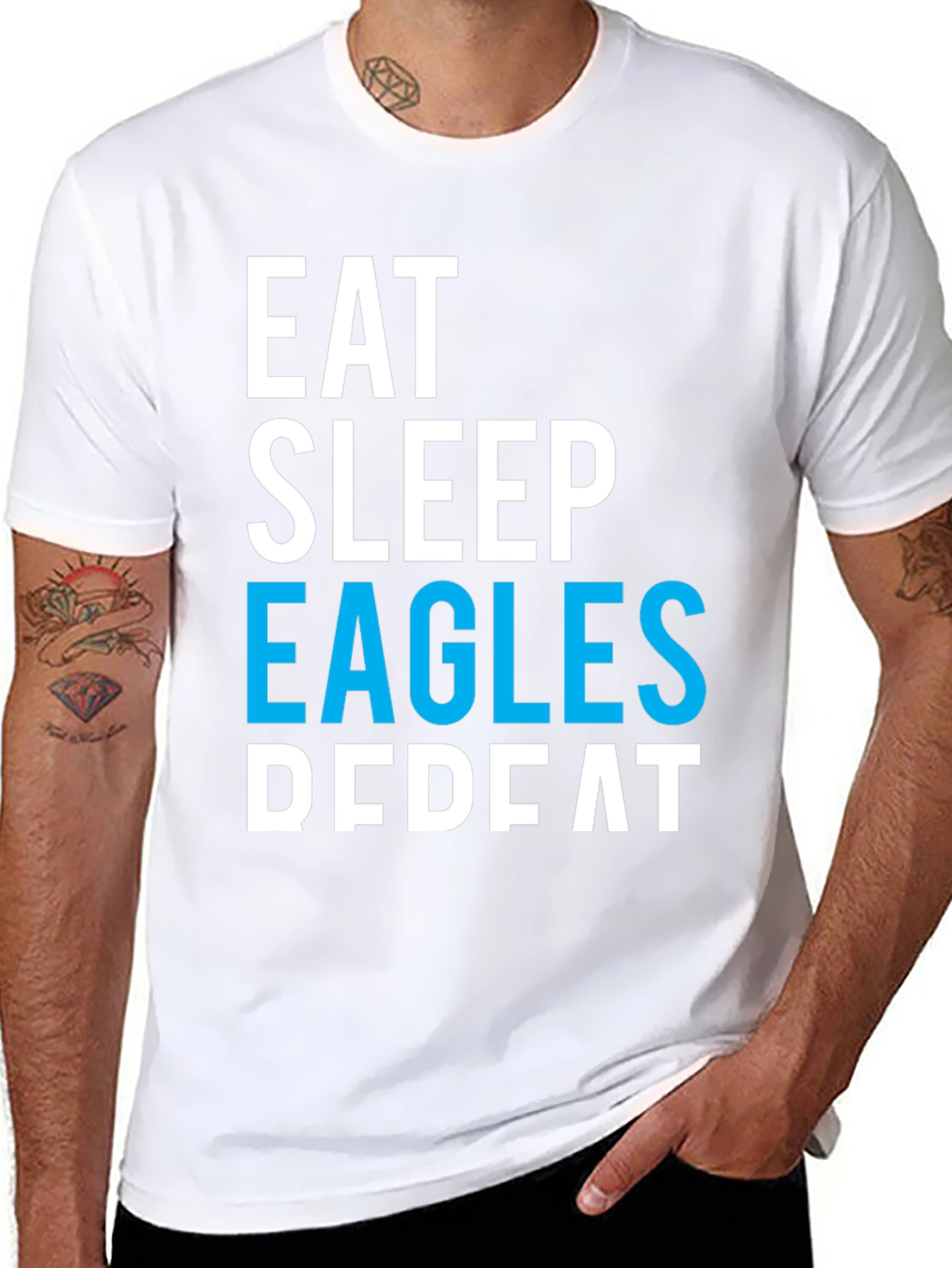 Eat Sleep Eagles Repeat T-Shirt - Fan Apparel
