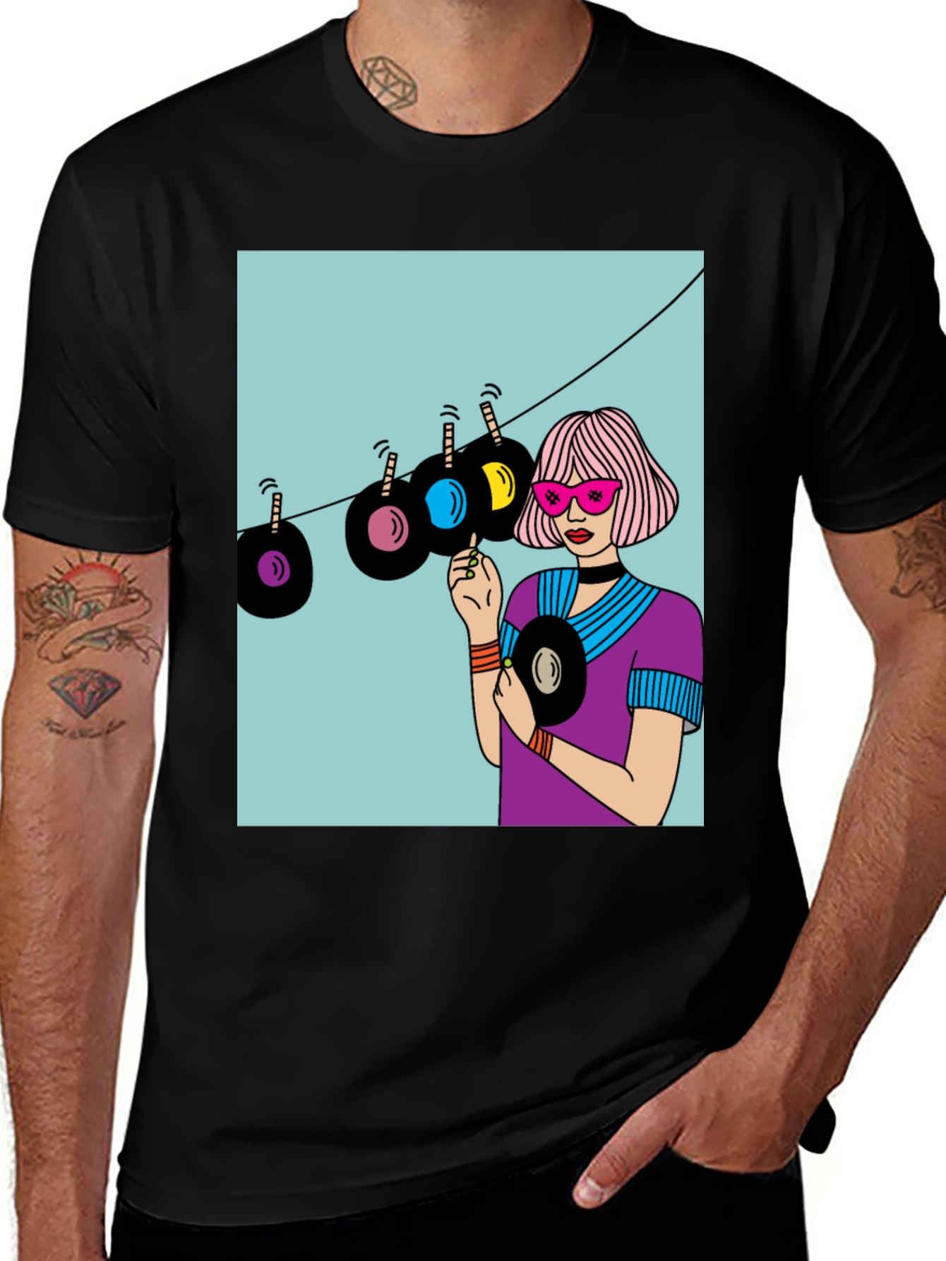 Retro Vinyl Record Graphic T-Shirt