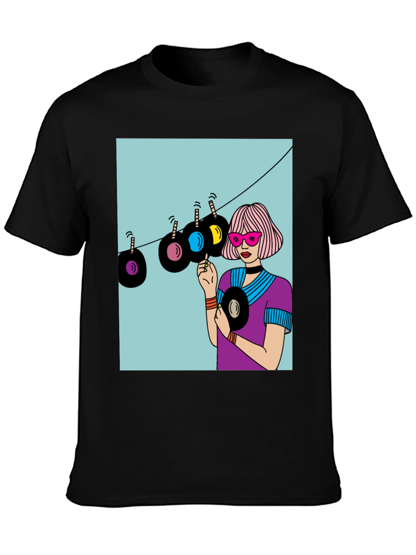 Retro Vinyl Record Graphic T-Shirt