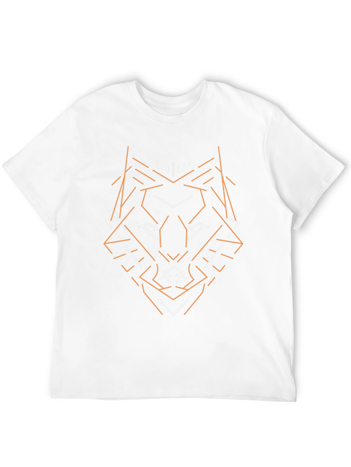 Geometric Wolf Graphic Tee - Modern Black T-Shirt