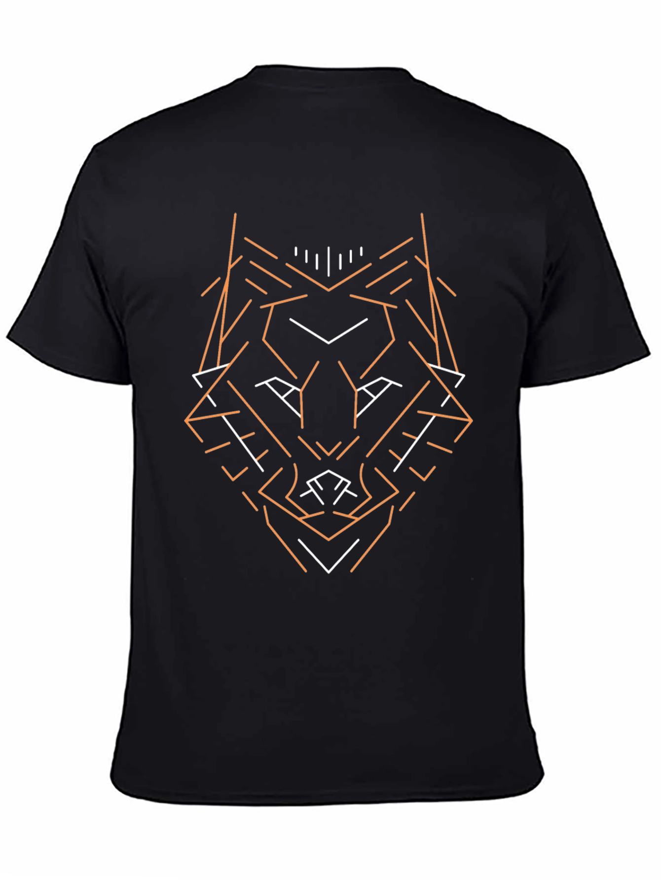 Geometric Wolf Graphic Tee - Modern Black T-Shirt