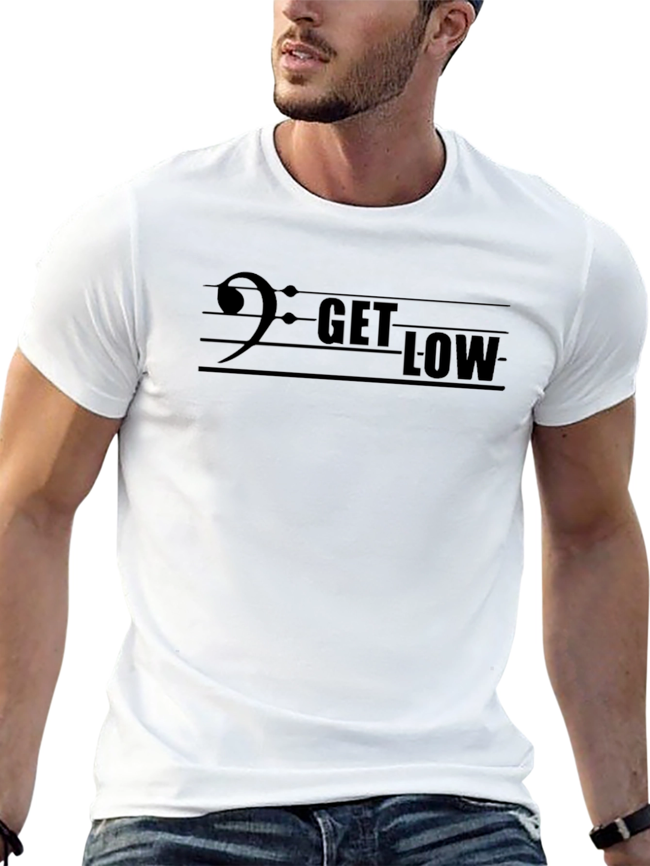 Get Low Bass Clef T-Shirt - Music Lover Tee