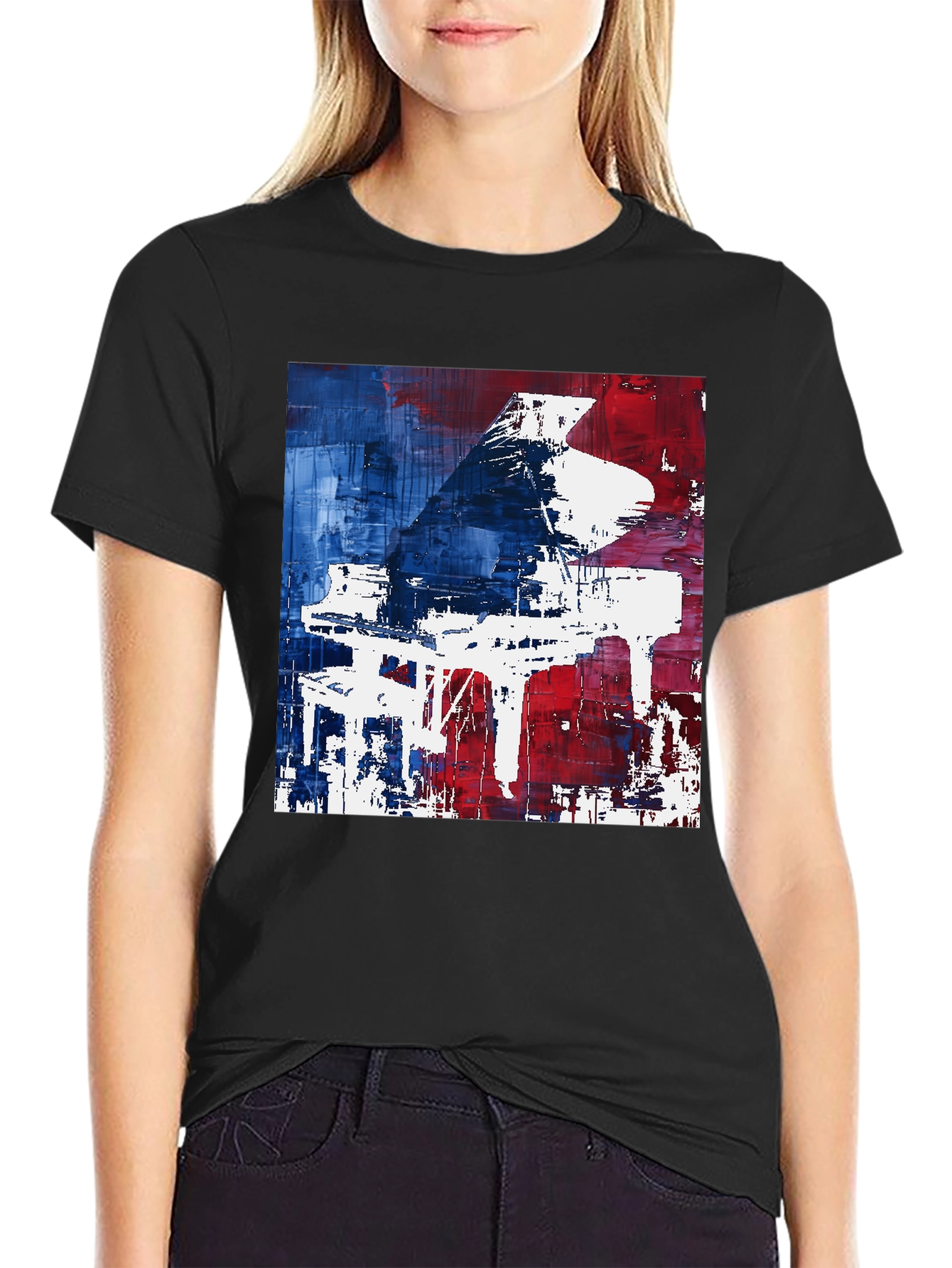 Abstract Piano Graphic Tee - Modern Art T-Shirt