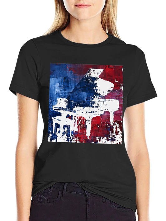 Abstract Piano Graphic Tee - Modern Art T-Shirt