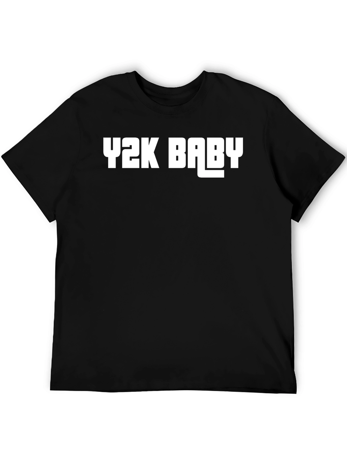 Y2K Baby Graphic Tee - Black Cotton Blend