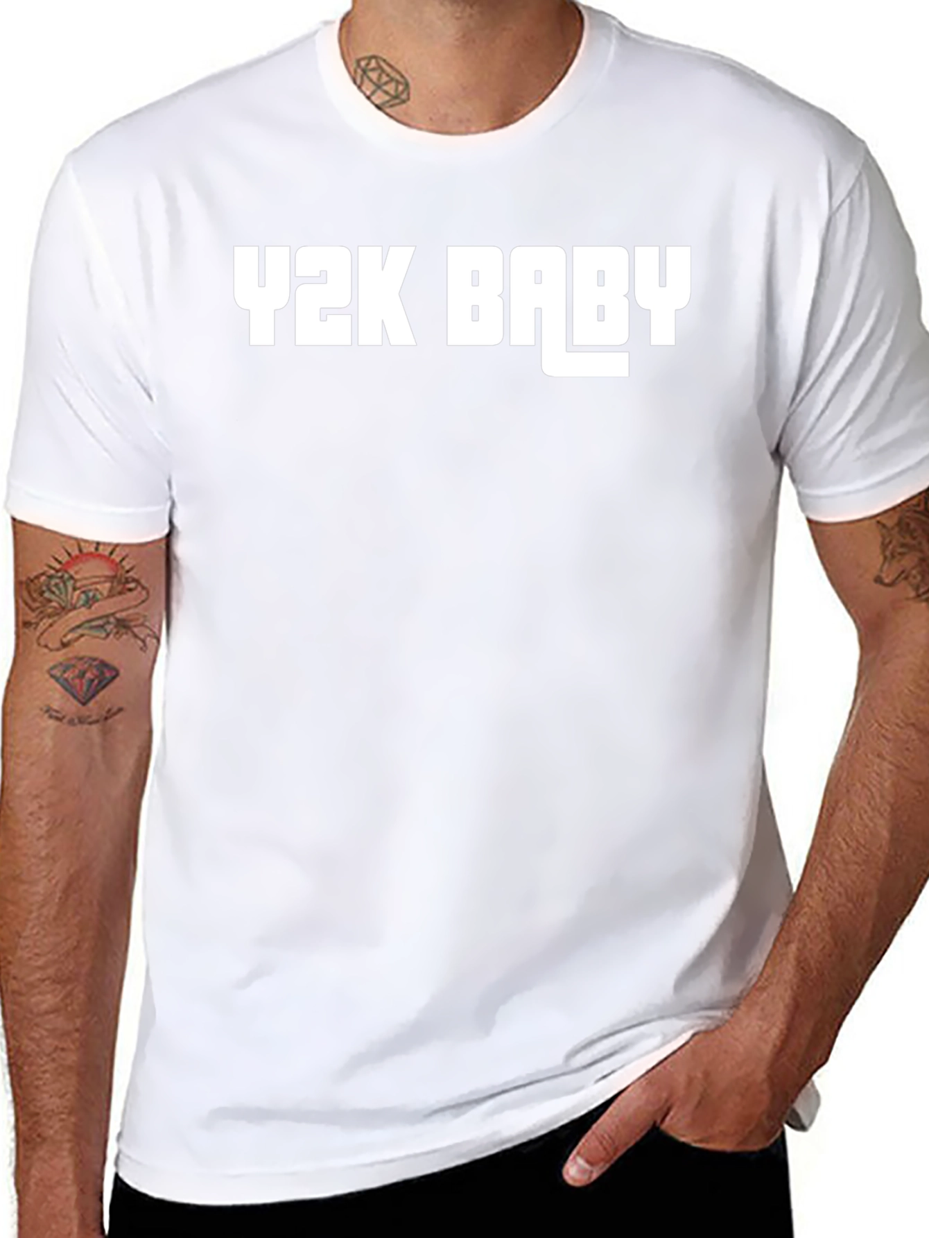 Y2K Baby Graphic Tee - Black Cotton Blend
