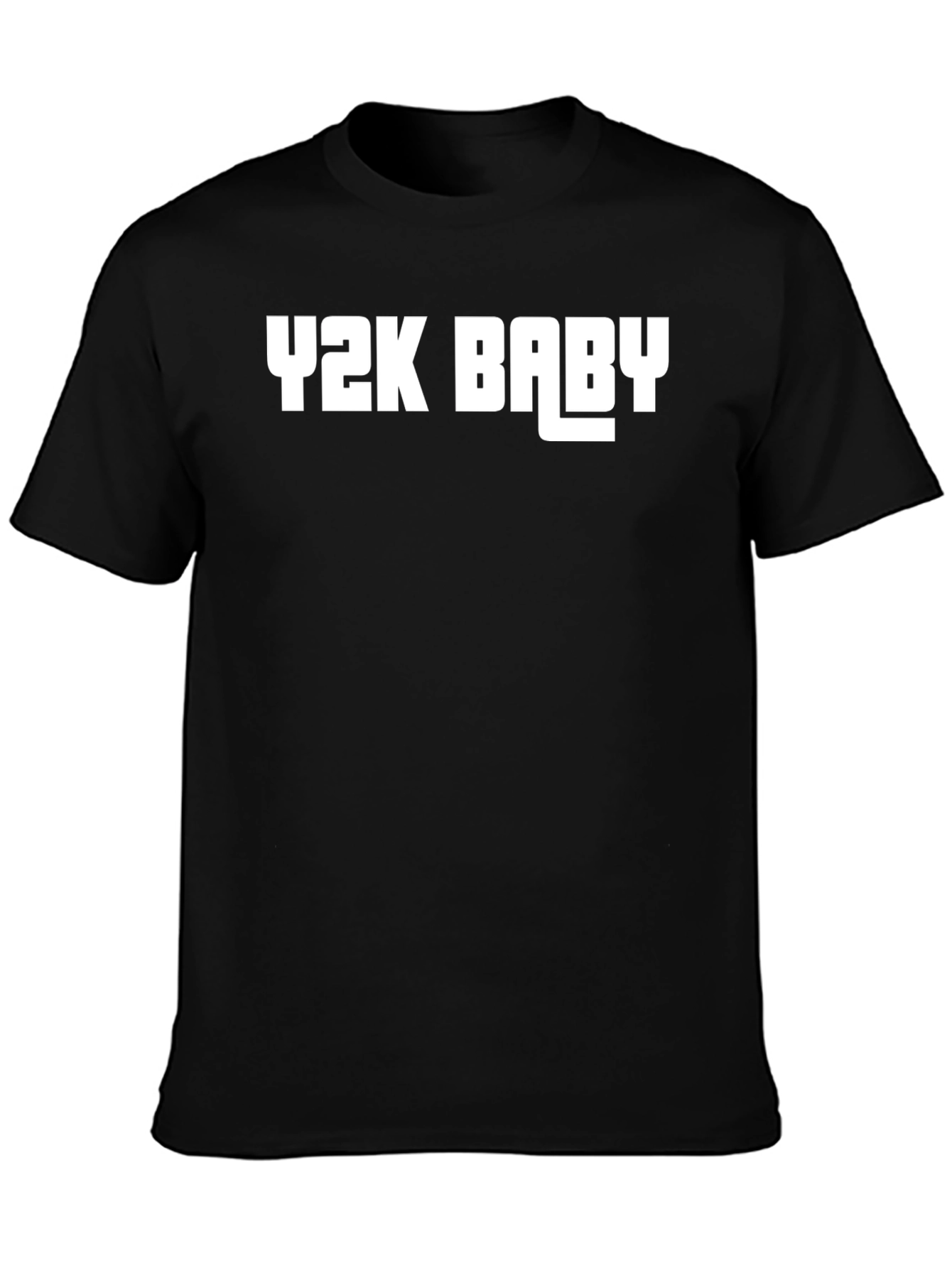 Y2K Baby Graphic Tee - Black Cotton Blend
