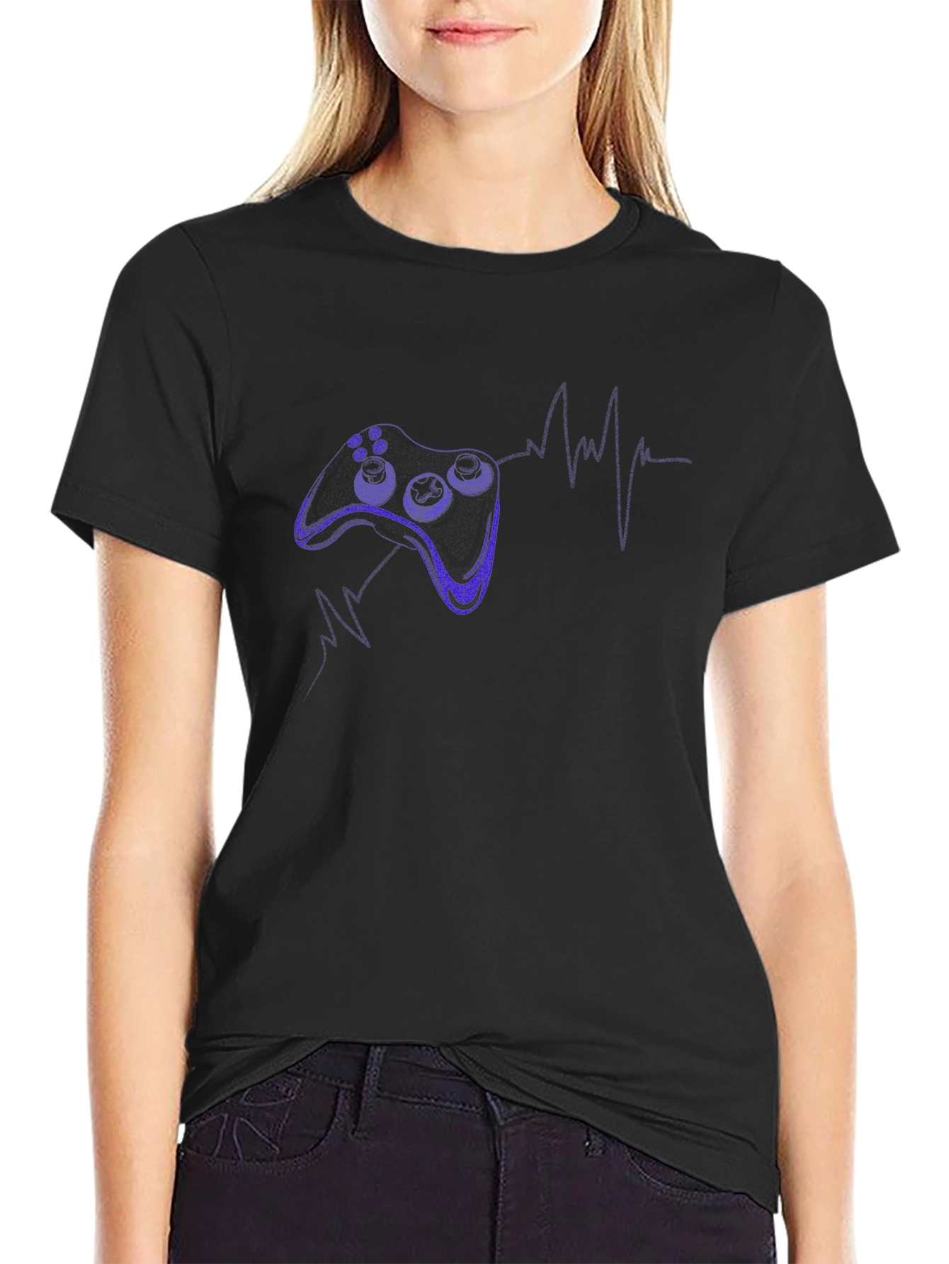 Gamer Heartbeat T-Shirt - Black