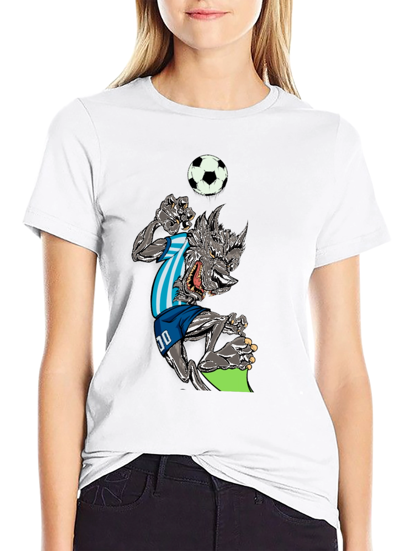 Soccer Wolf Graphic T-Shirt