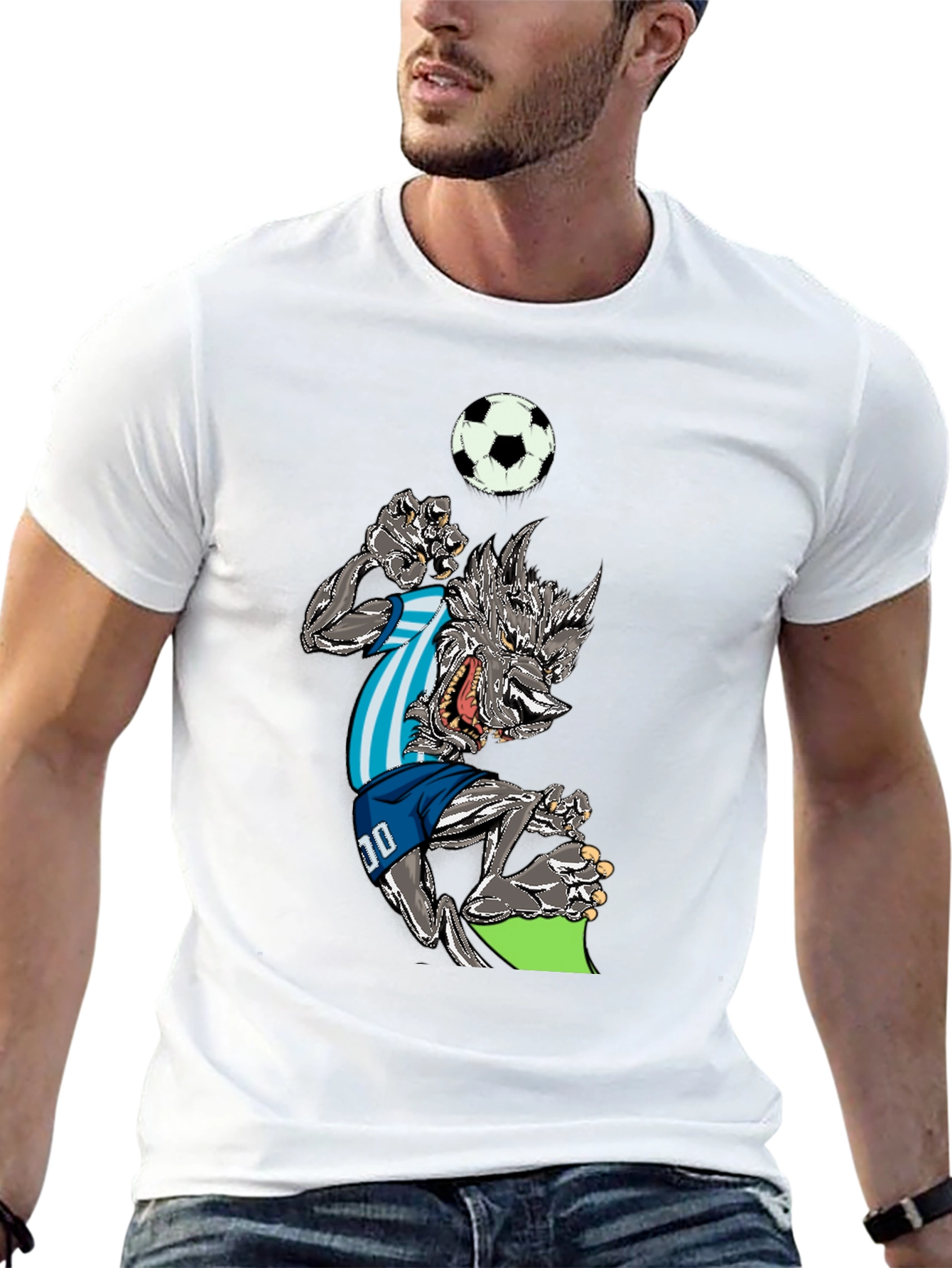 Soccer Wolf Graphic T-Shirt