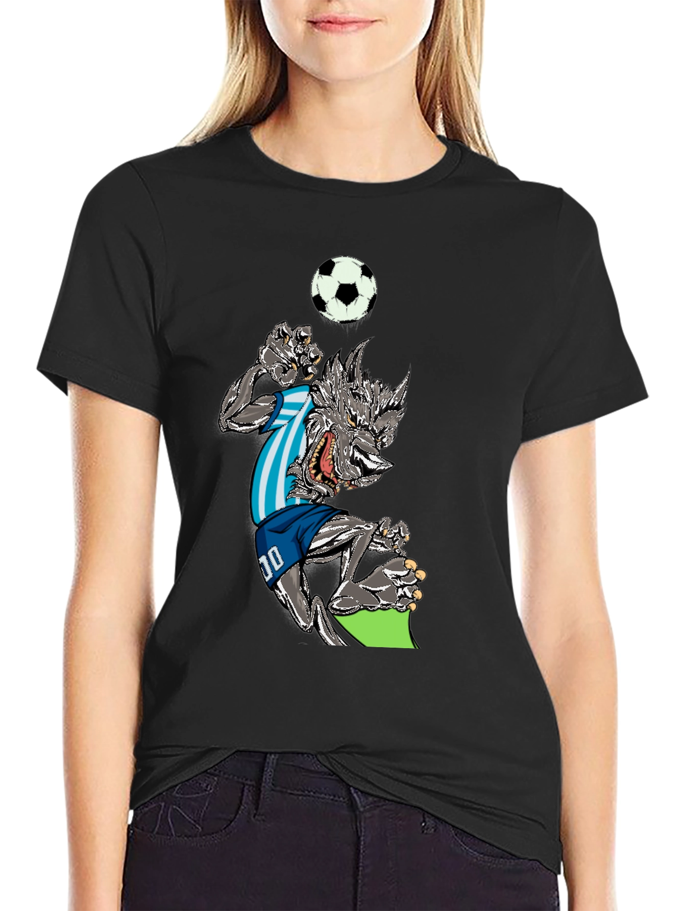 Soccer Wolf Graphic T-Shirt