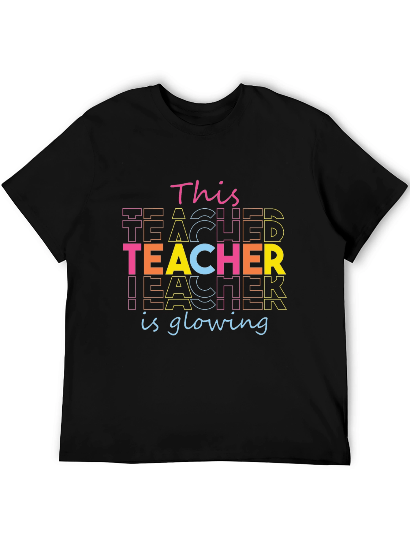 Glowing Teacher Graphic T-Shirt