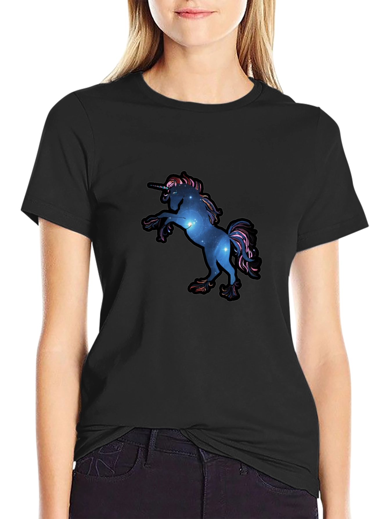 Galaxy Unicorn Black T-Shirt