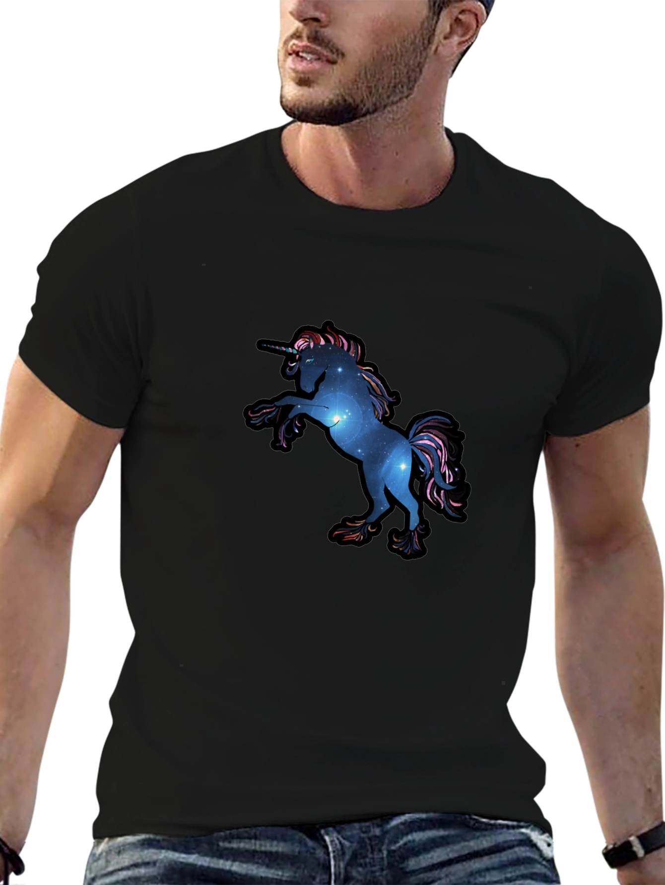 Galaxy Unicorn Black T-Shirt