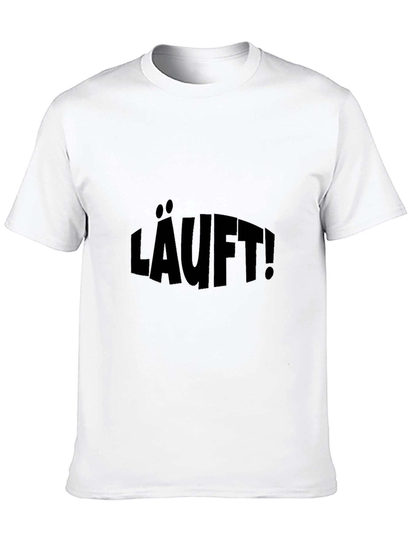 LÄUFT! Black Graphic T-Shirt - Funny German Slogan