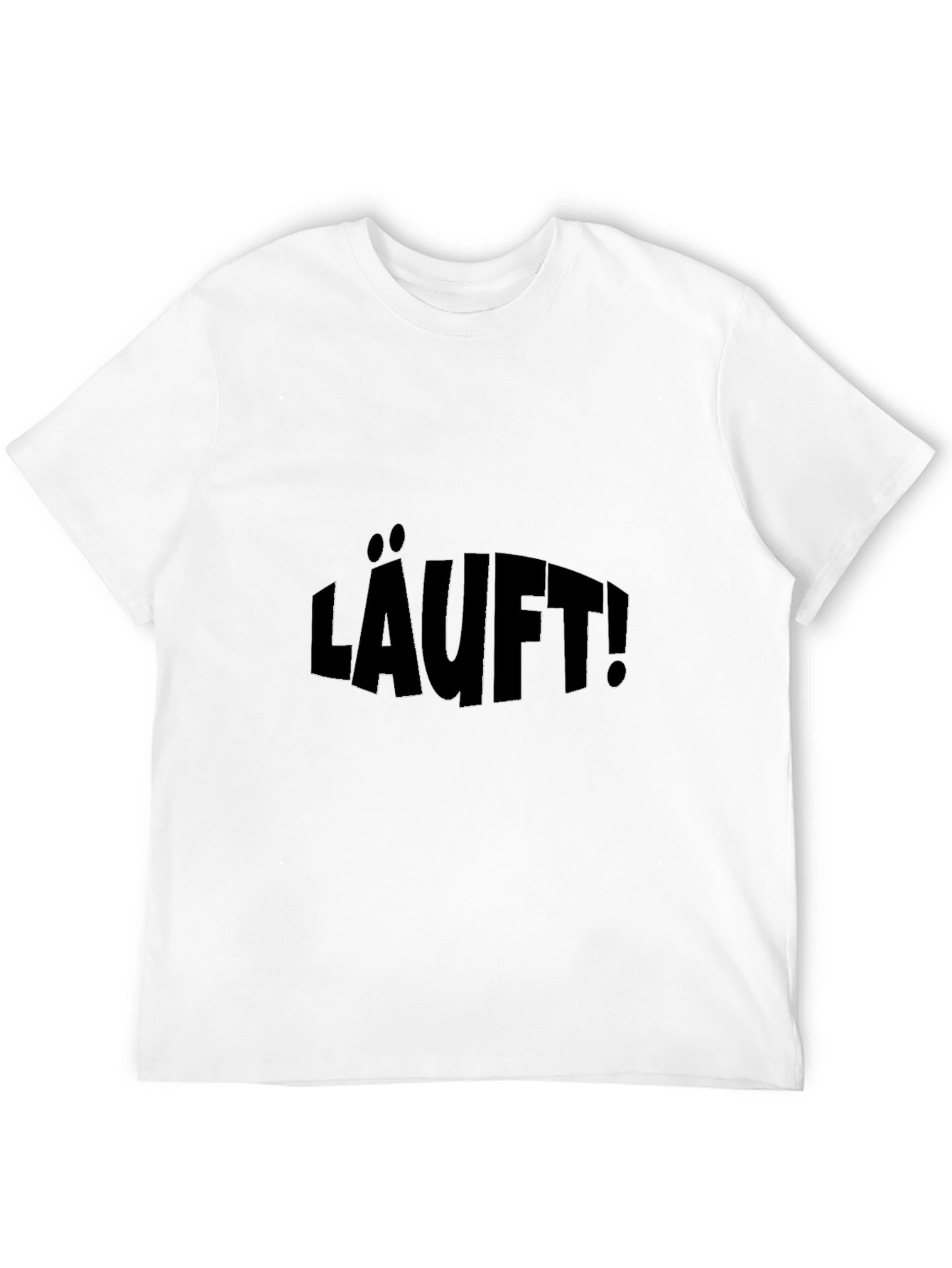 LÄUFT! Black Graphic T-Shirt - Funny German Slogan