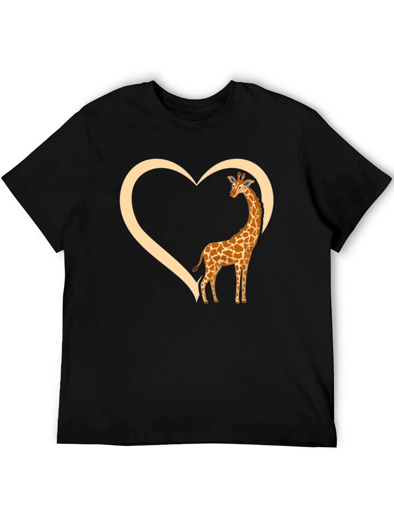 Giraffe Heart Graphic Tee - Mens Black T-Shirt