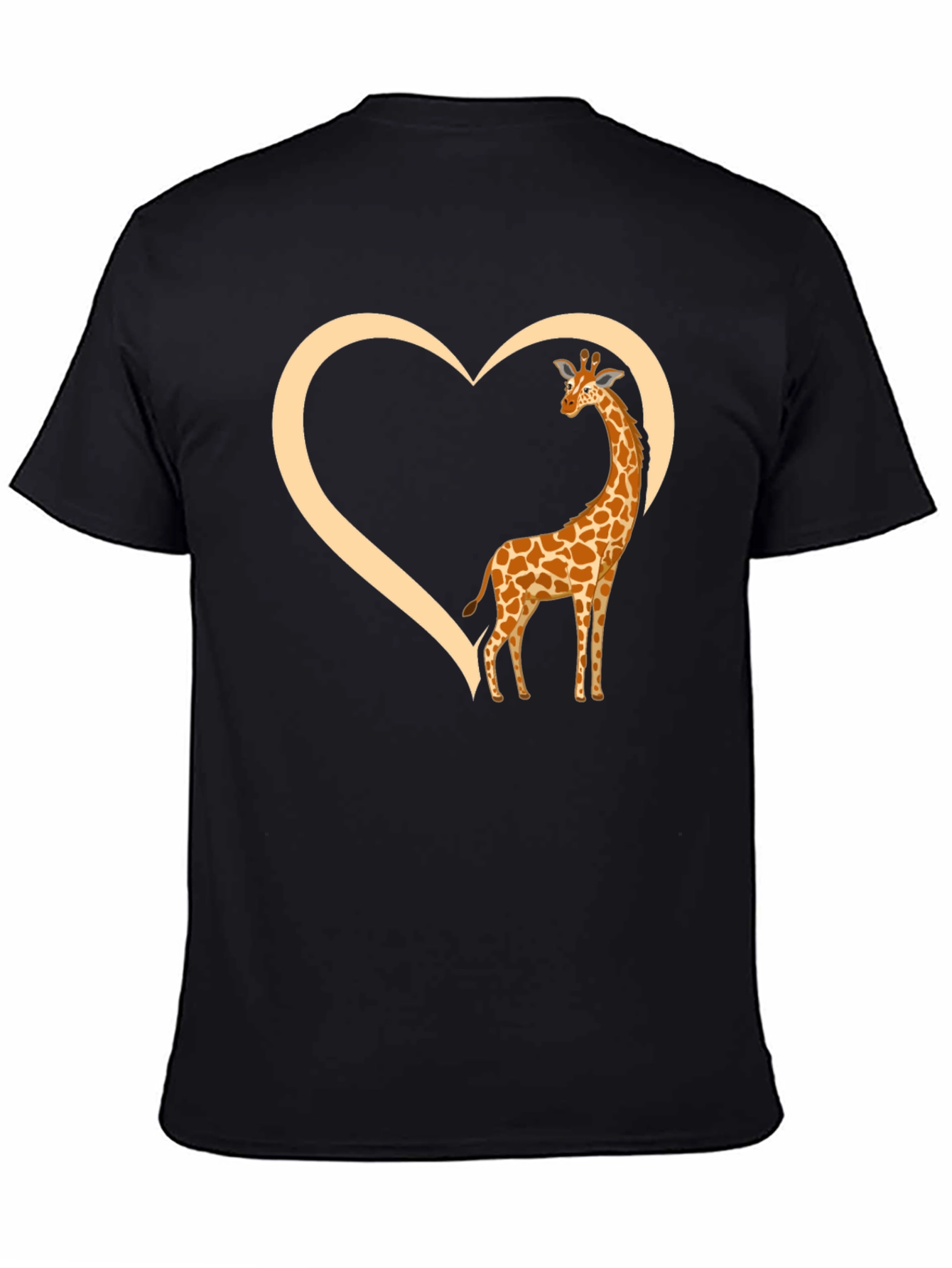 Giraffe Heart Graphic Tee - Mens Black T-Shirt
