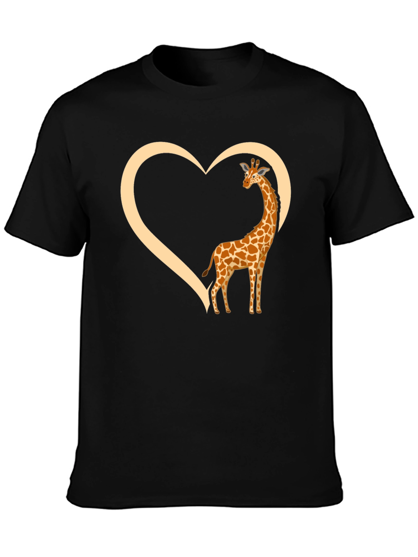 Giraffe Heart Graphic Tee - Mens Black T-Shirt