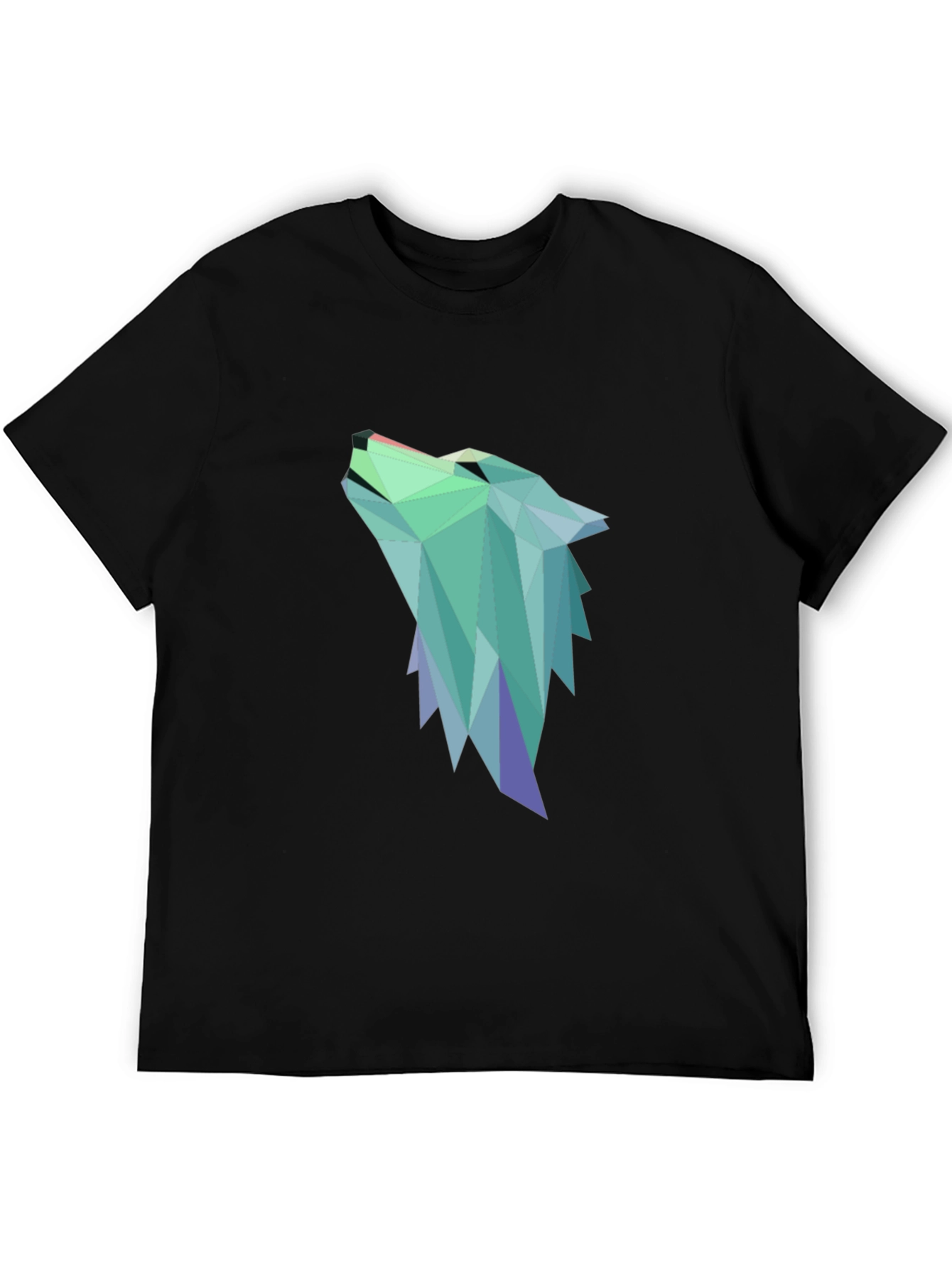 Geometric Wolf Graphic Tee - Modern Style