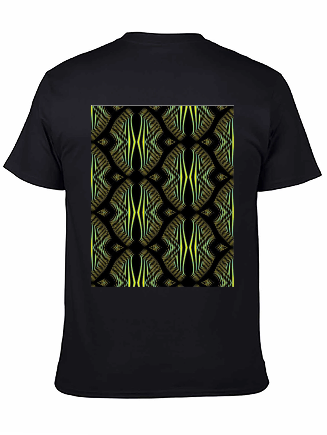 Abstract Pattern Print Black Tee