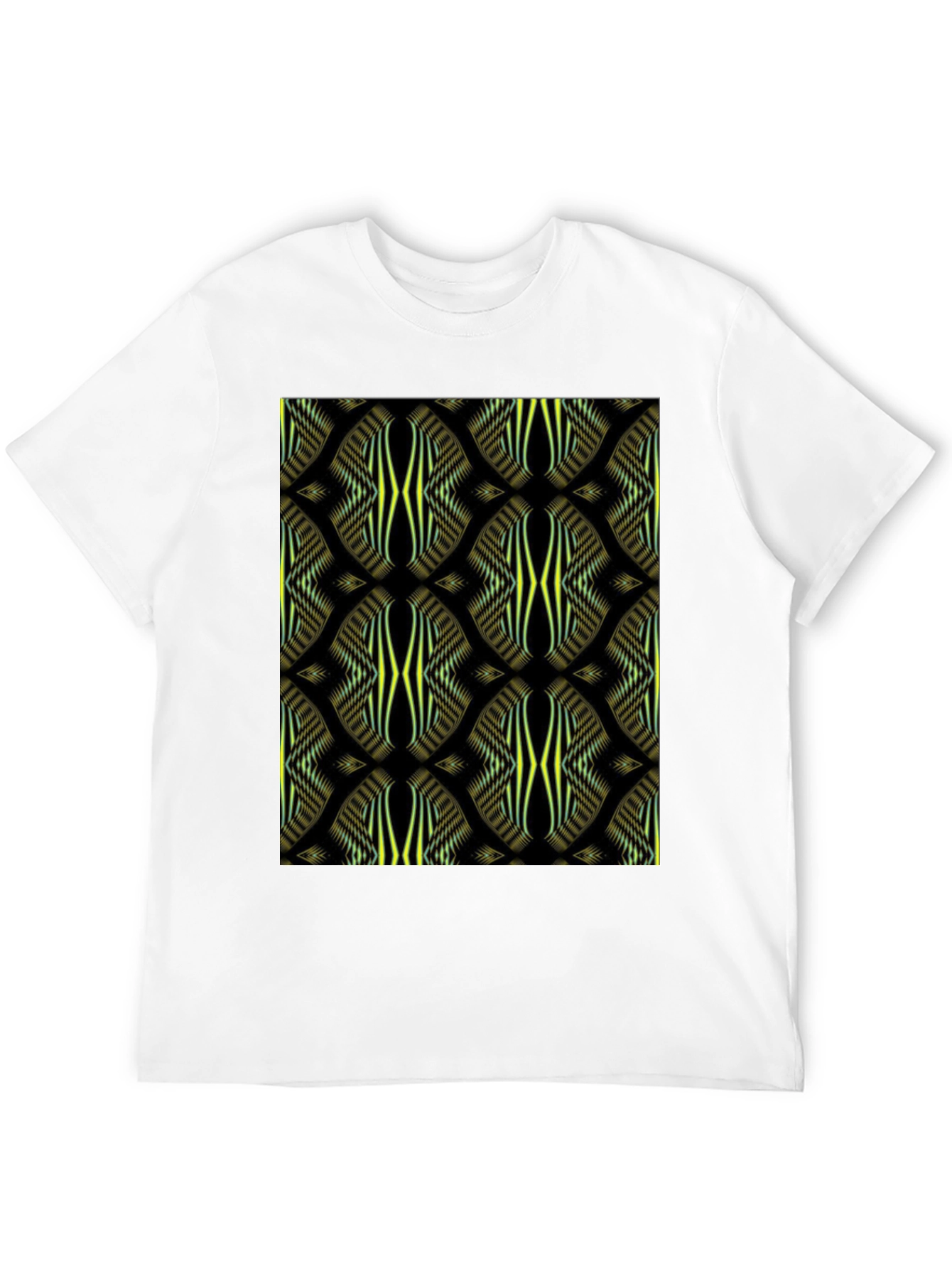 Abstract Pattern Print Black Tee