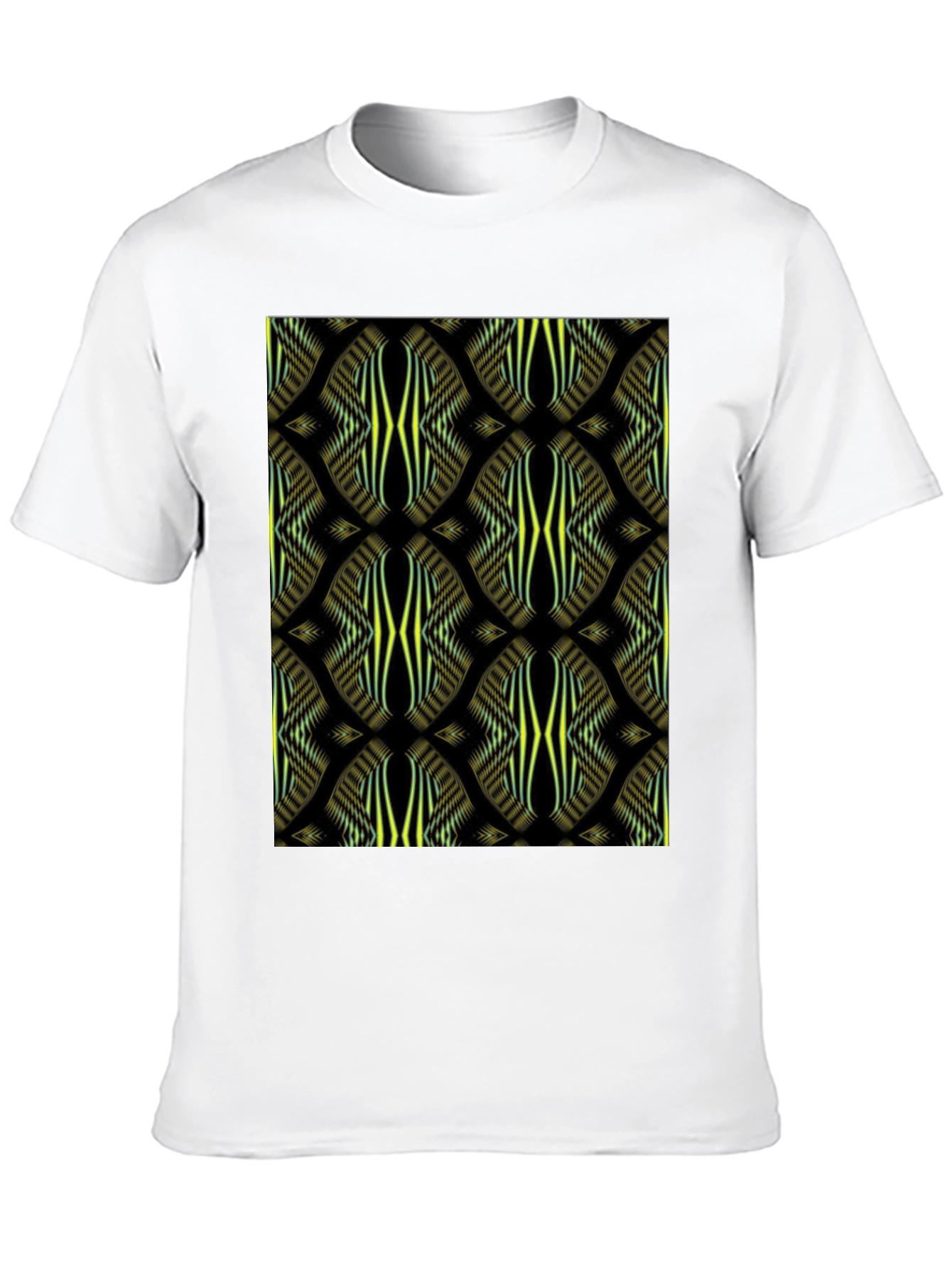 Abstract Pattern Print Black Tee