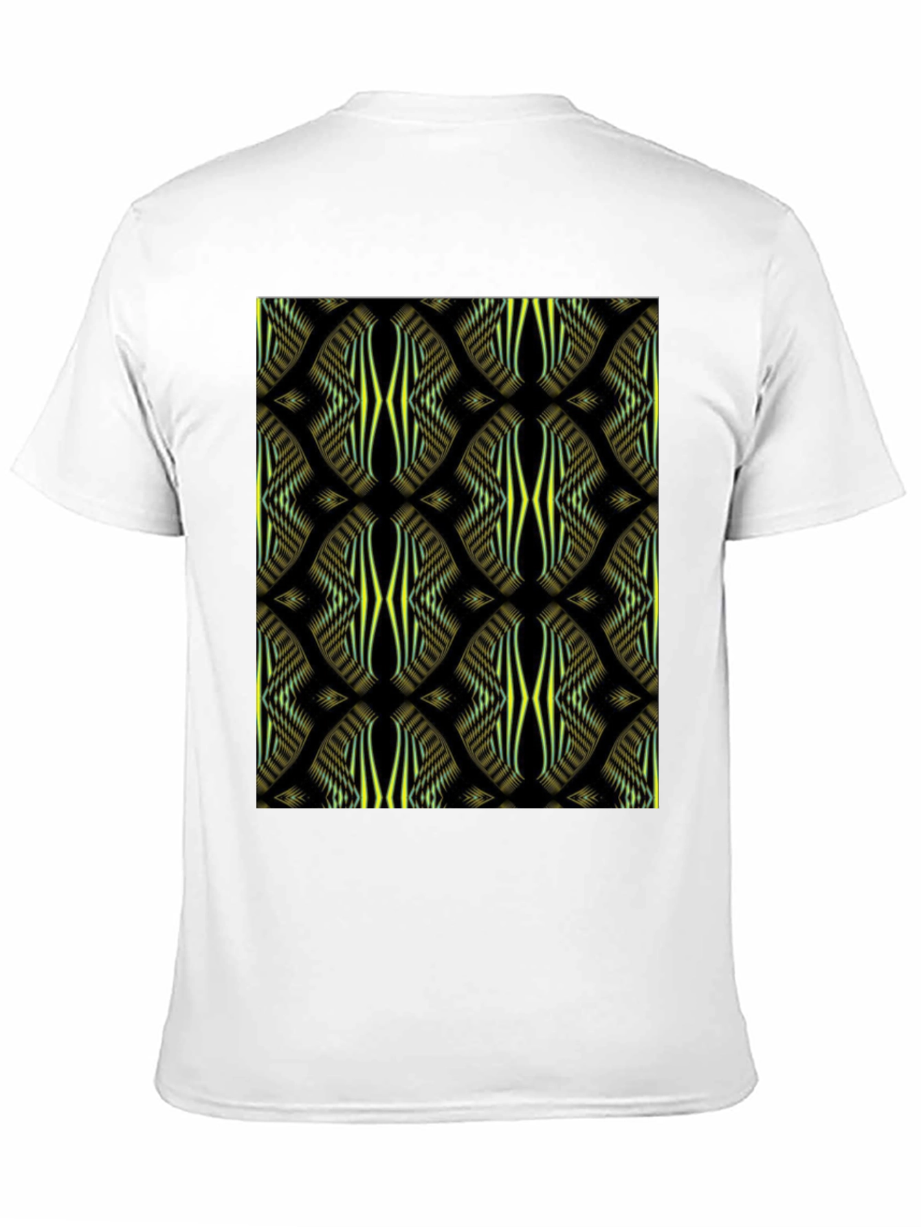 Abstract Pattern Print Black Tee