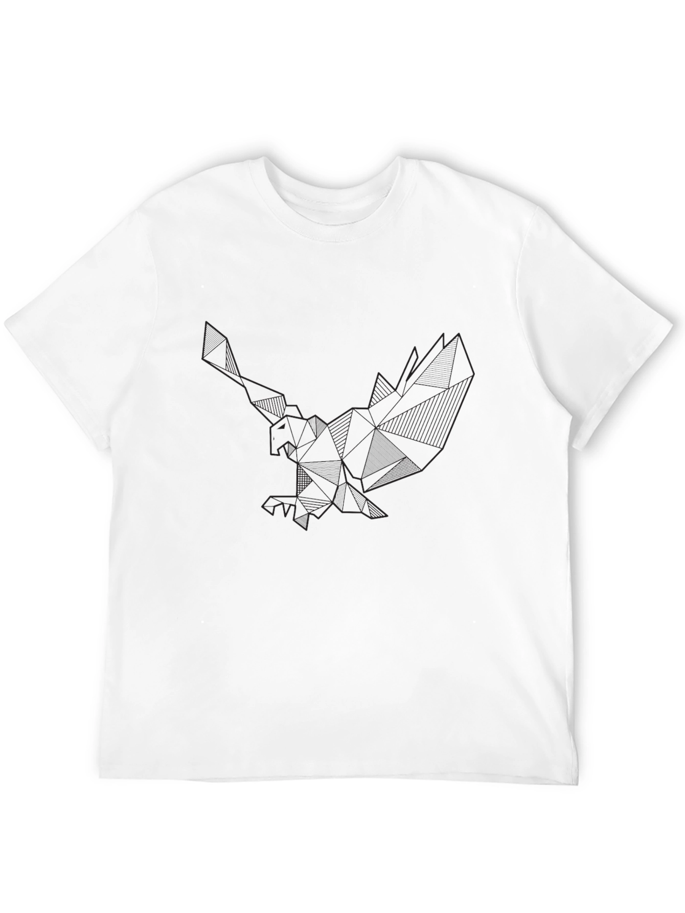 Geometric Eagle Graphic Black T-Shirt