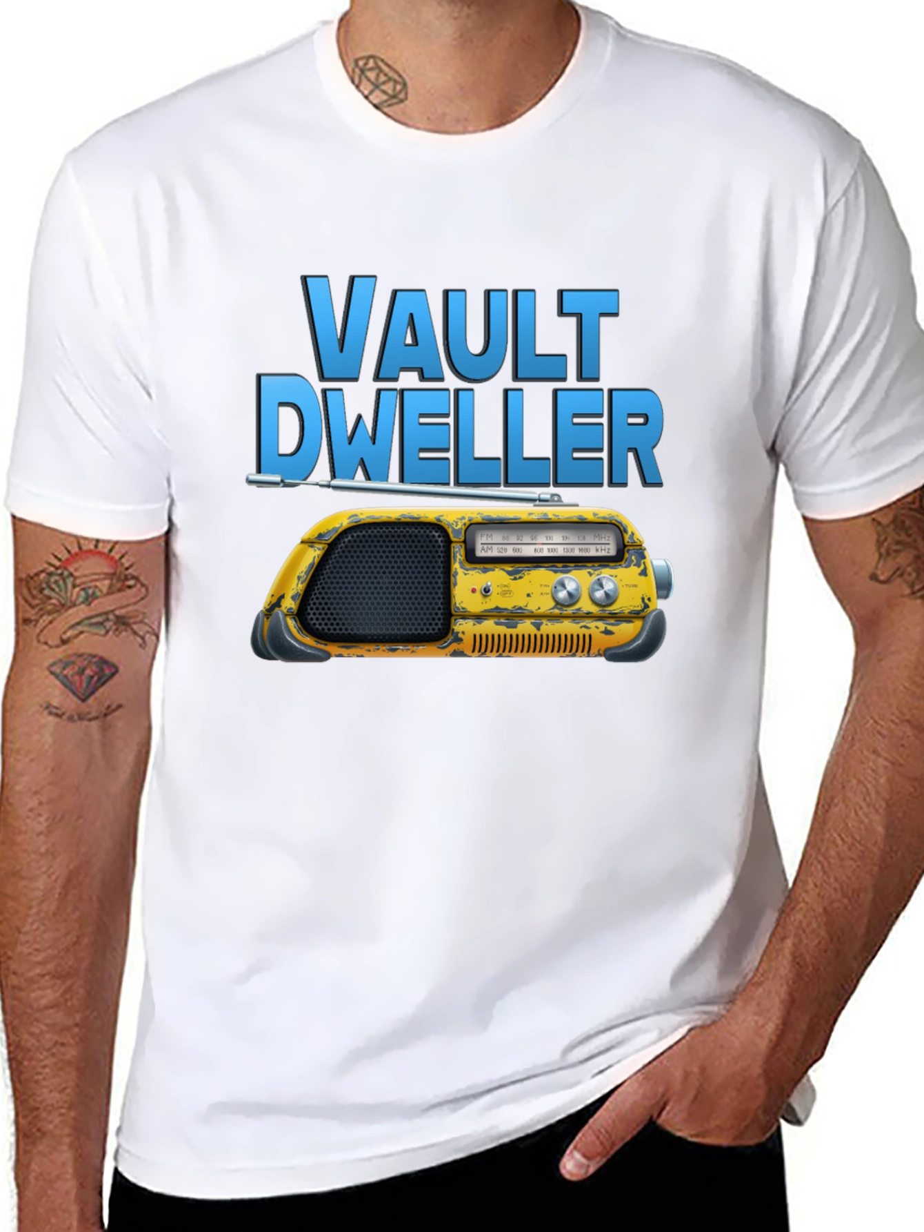 Vault Dweller Radio T-Shirt - Black Cotton Tee