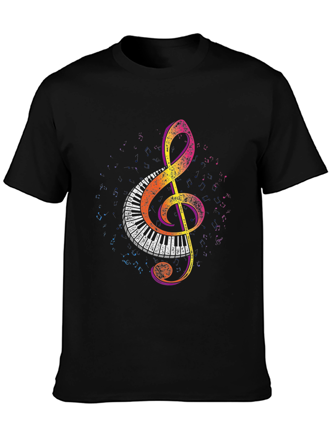 Musical Treble Clef Piano Keys Graphic Tee
