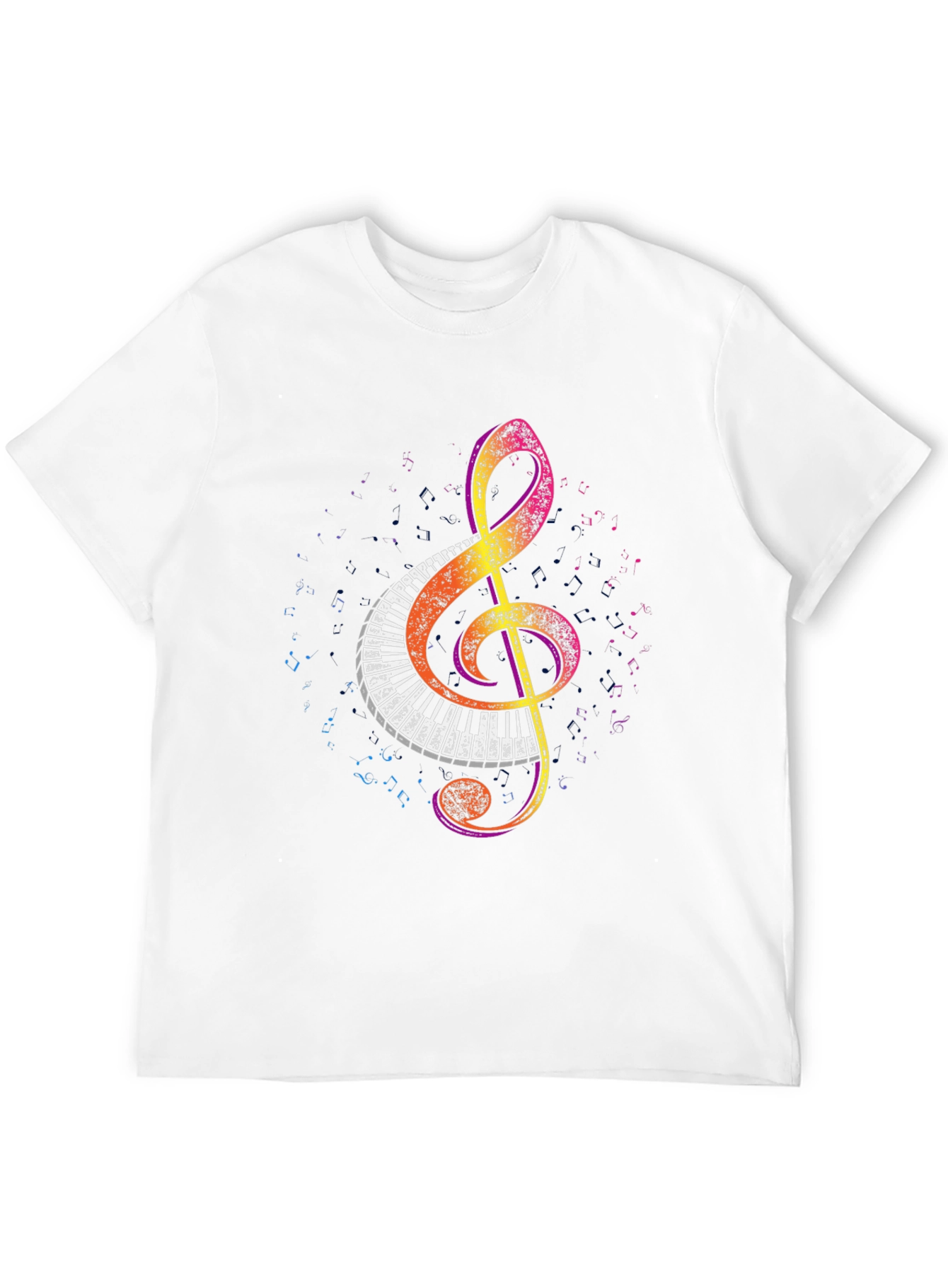 Musical Treble Clef Piano Keys Graphic Tee