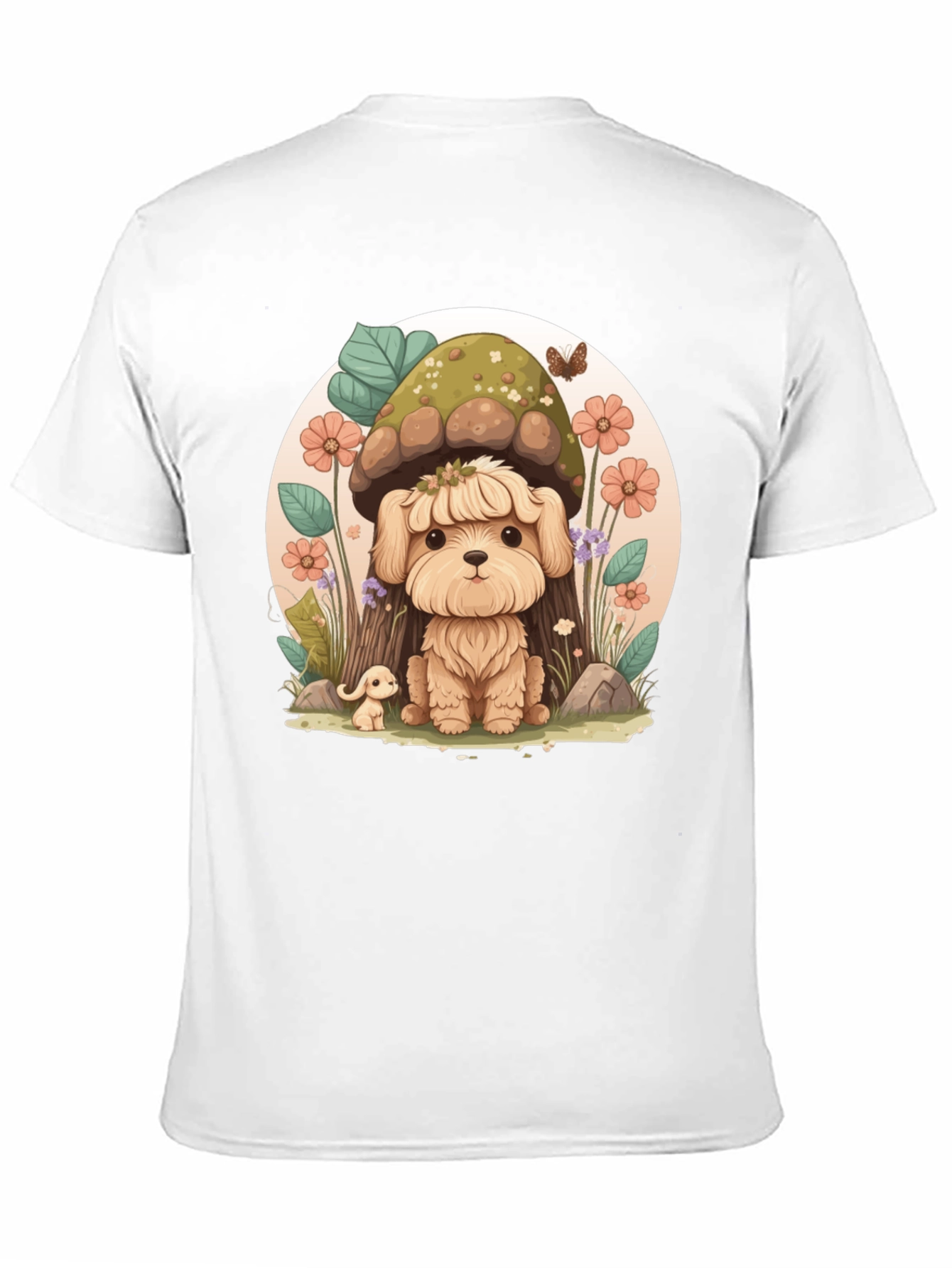 Cute Mushroom Dog T-Shirt – Whimsical Nature Puppy Graphic Tee