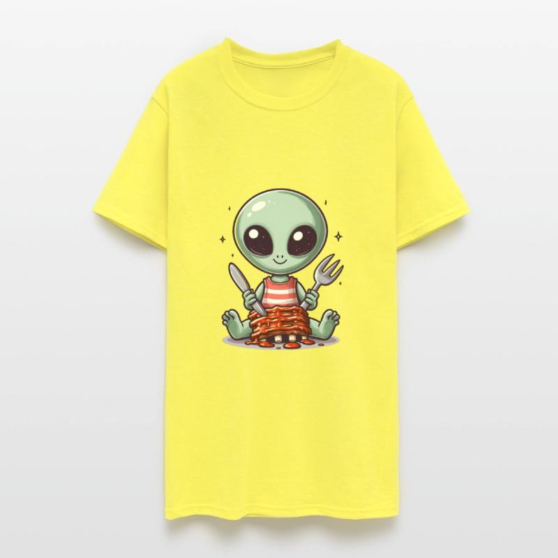 Alien enjoys barbecue ribs