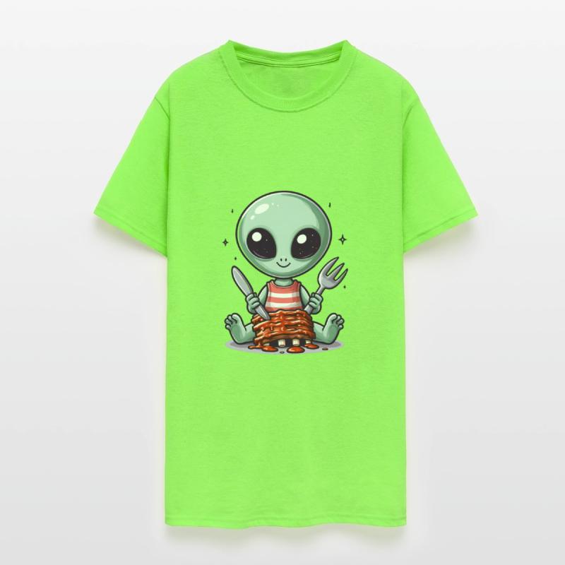 Alien enjoys barbecue ribs