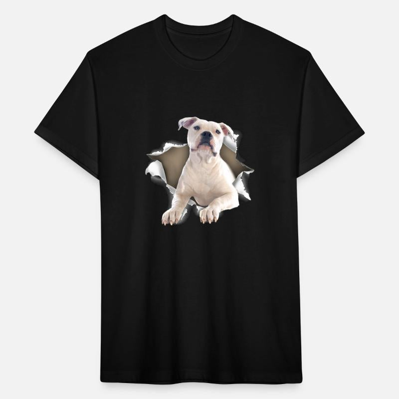 American Bulldog Torn Dog Inside Hole Dog Mid Torn