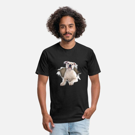 American Bulldog Torn Dog Inside Hole Dog Mid Torn