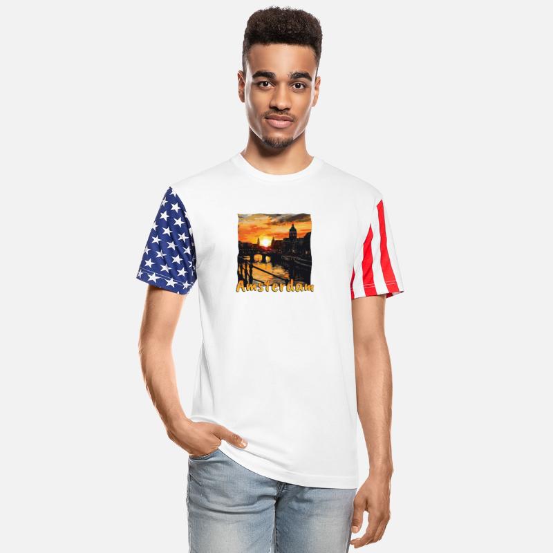 Amsterdam City Sunset Canal Purple Grunge Design