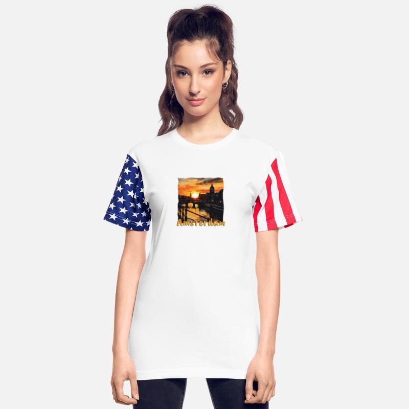 Amsterdam City Sunset Canal Purple Grunge Design